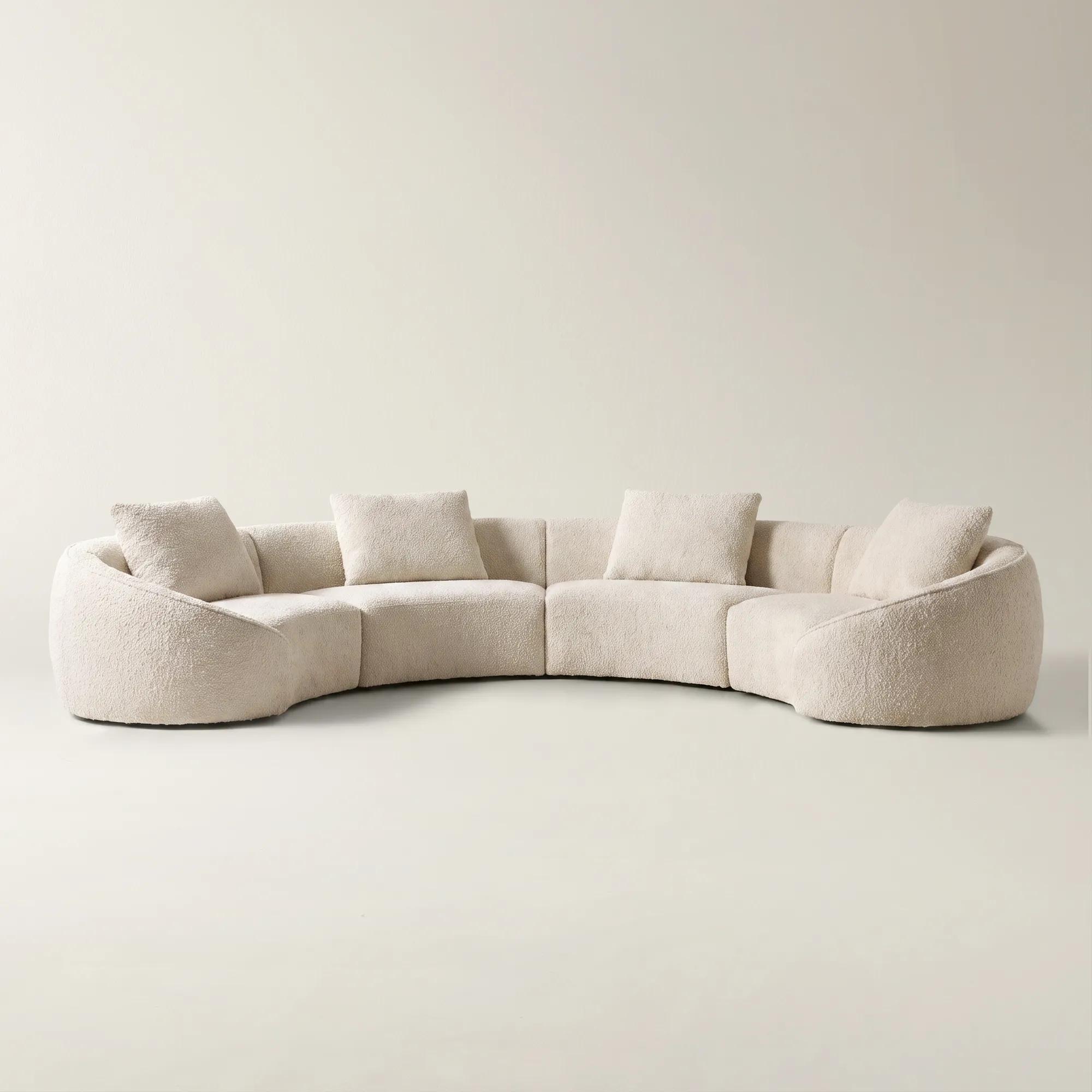 Irene 4-Piece Ivory Performance Boucle Sectional Sofa
