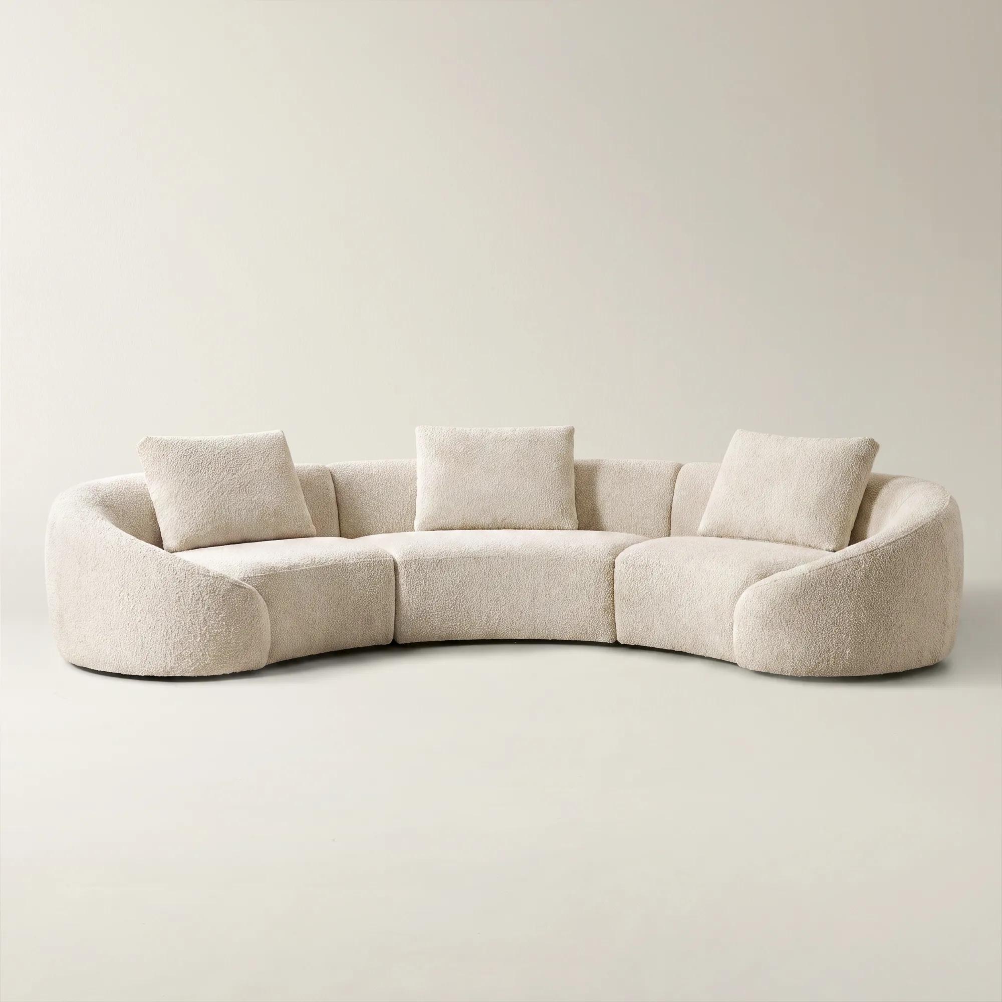 Irene 3-Piece Ivory Performance Boucle Sectional Sofa