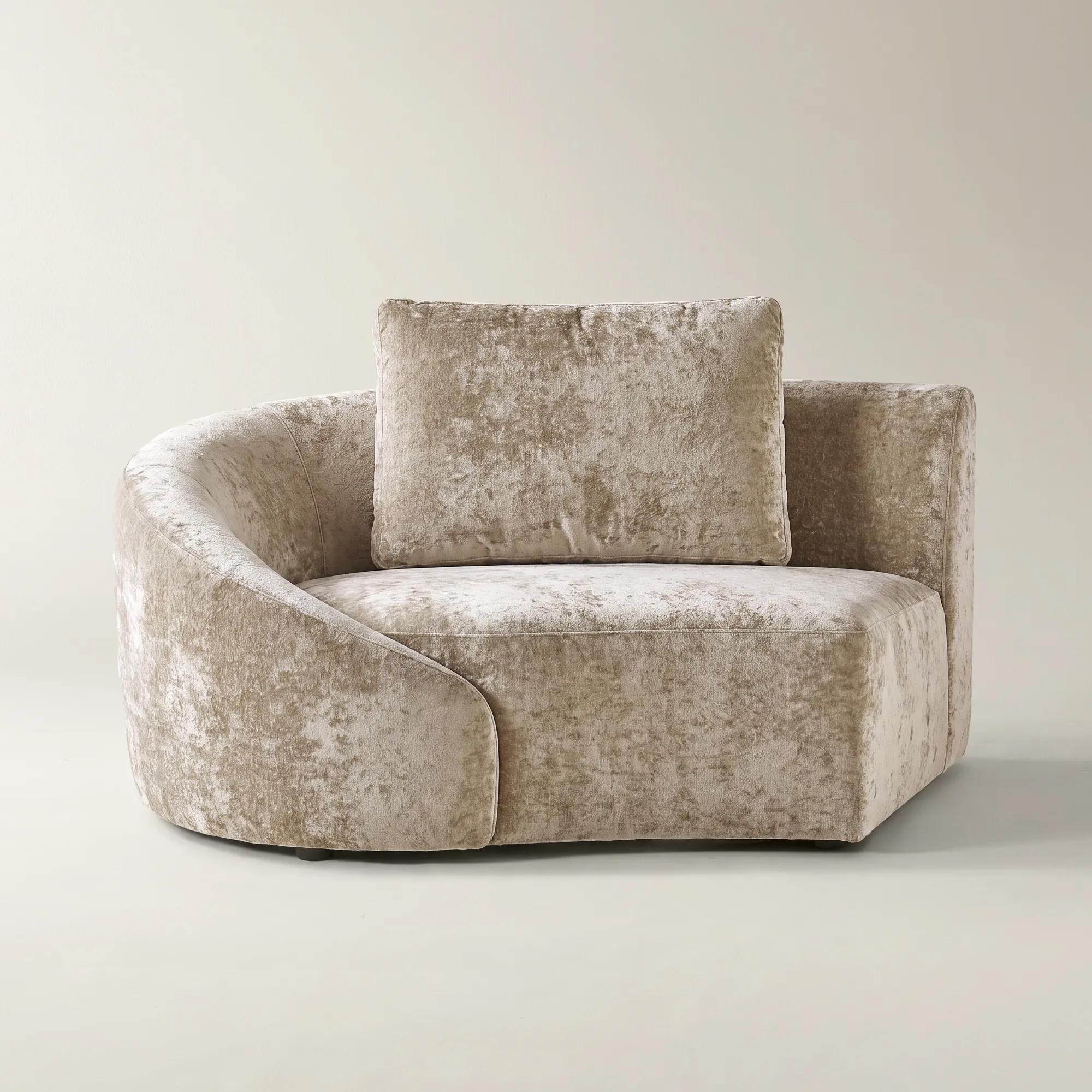 Irene Light Brown Chenille Left-Arm Chair