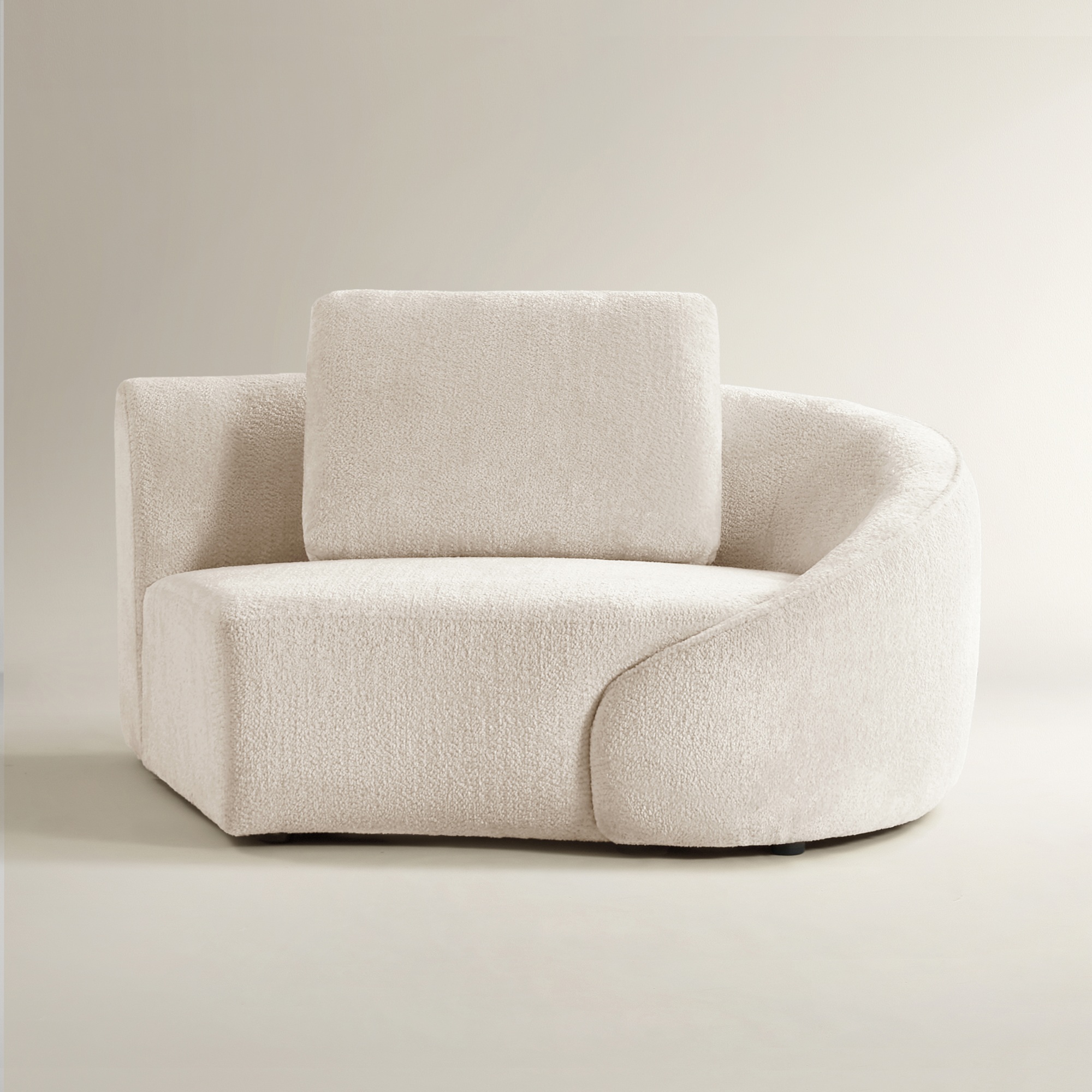 Irene Simply Taupe Velvet Right-Arm Chair