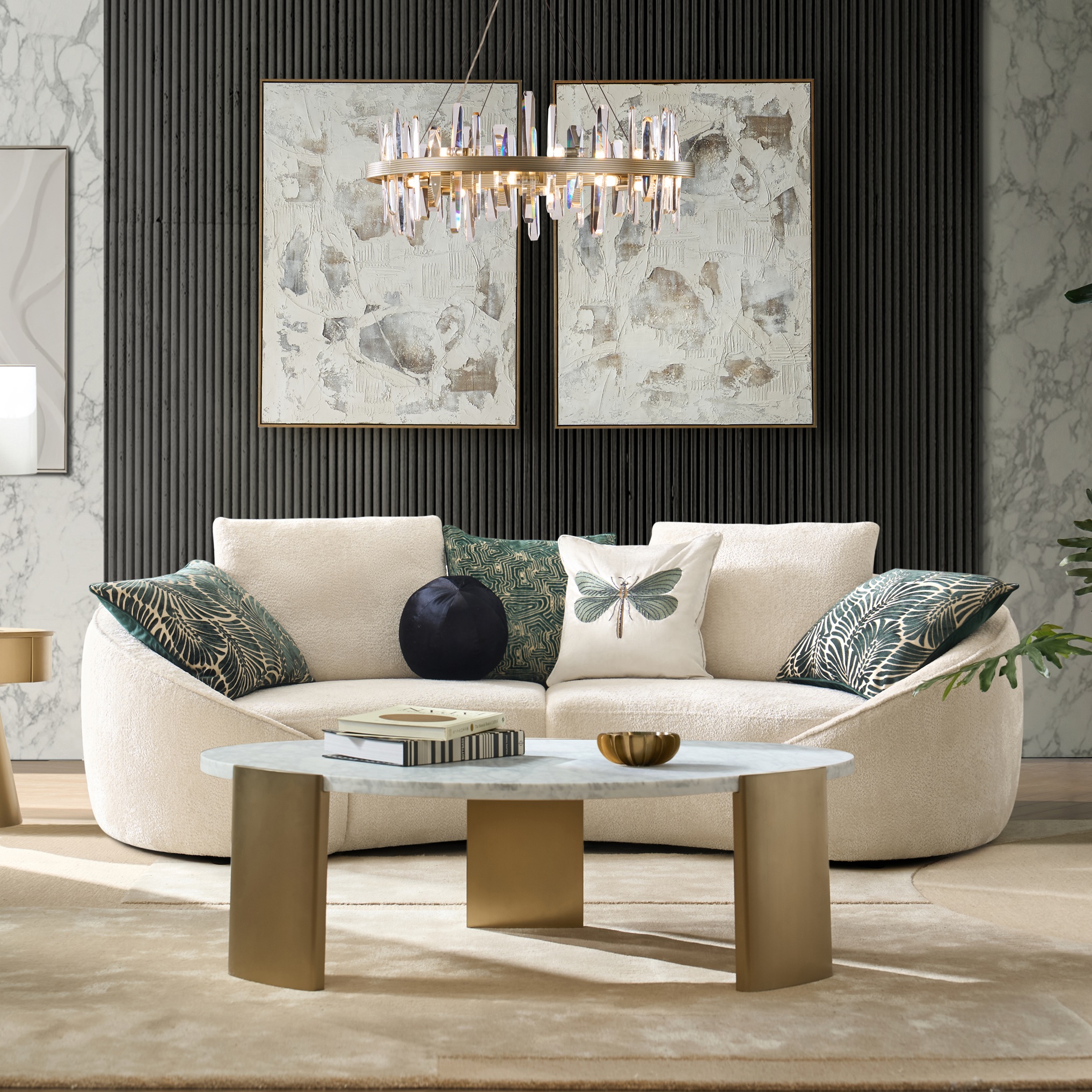 Irene 2-Piece Utopia Sand Chenille Sectional