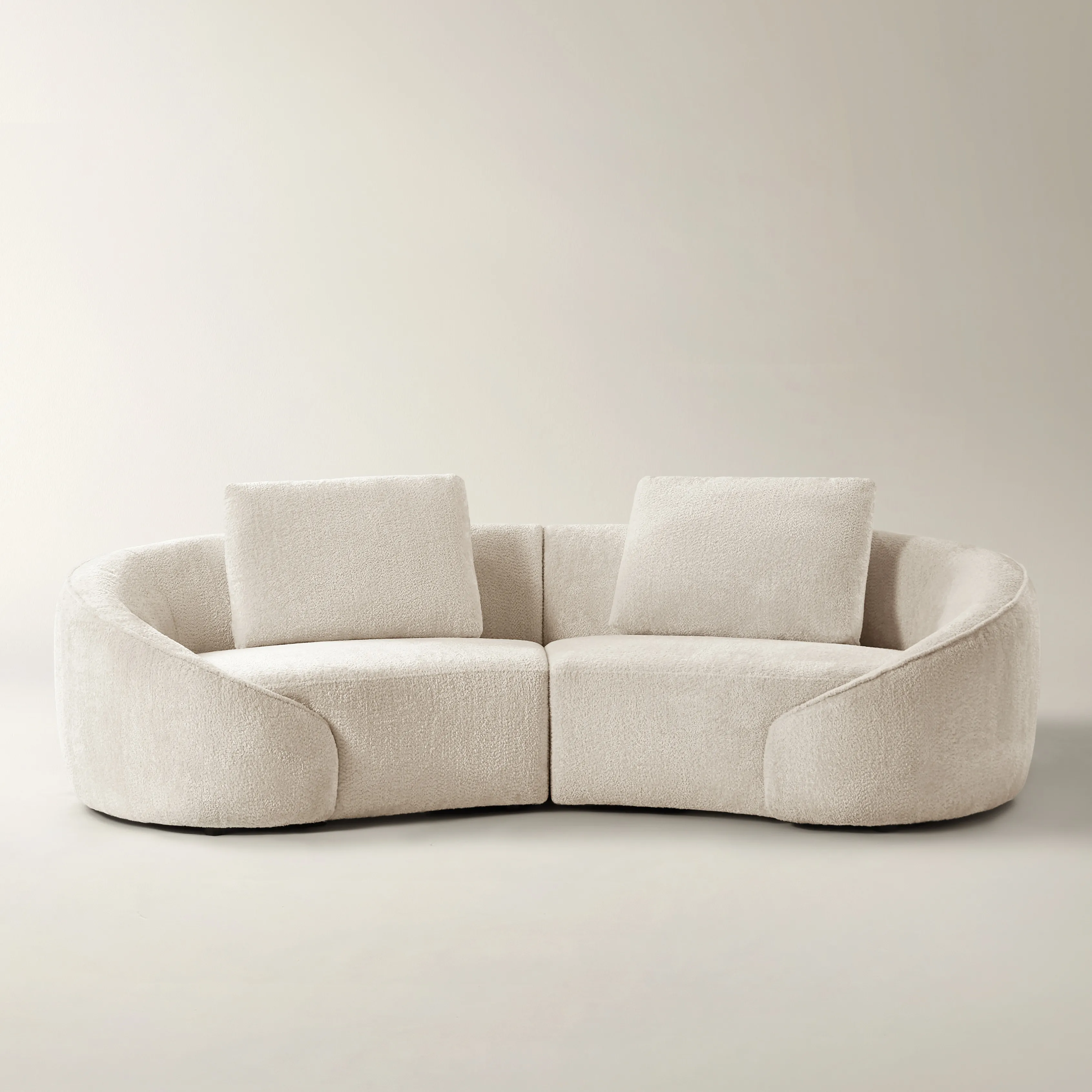 Irene 2-Piece Ivory Performance Boucle Sectional Sofa