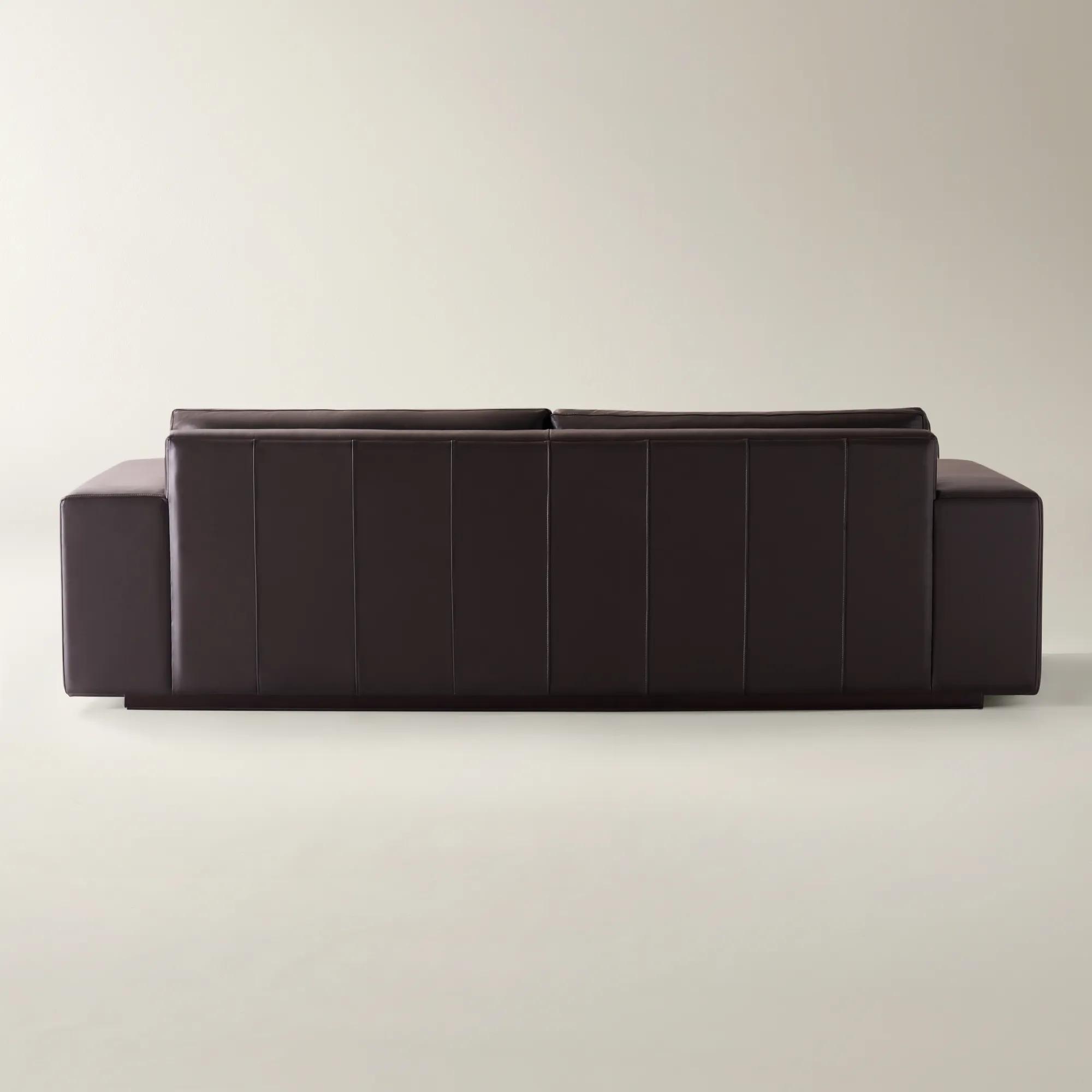 Ariel Brown Leather Sofa