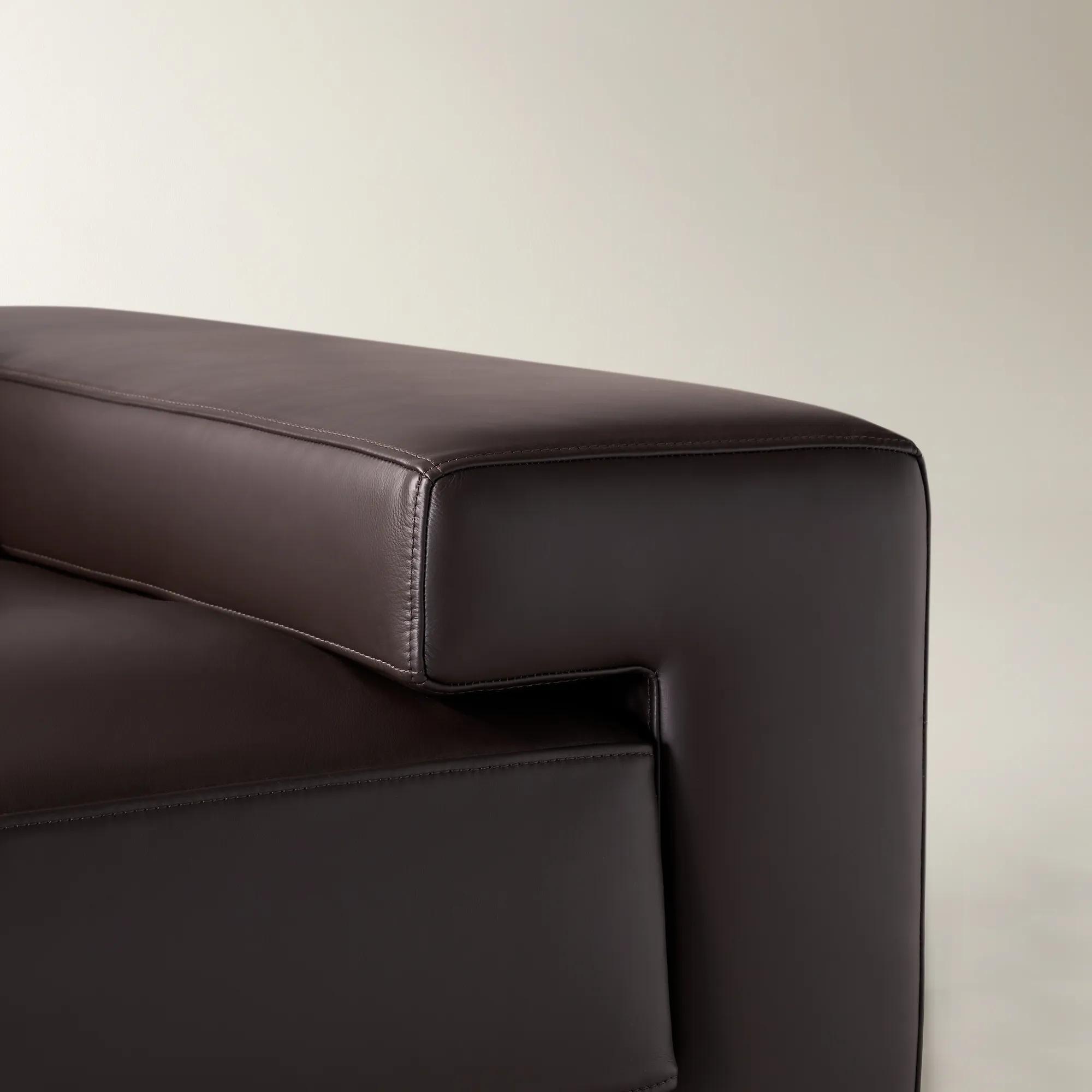 Ariel Brown Leather Sofa