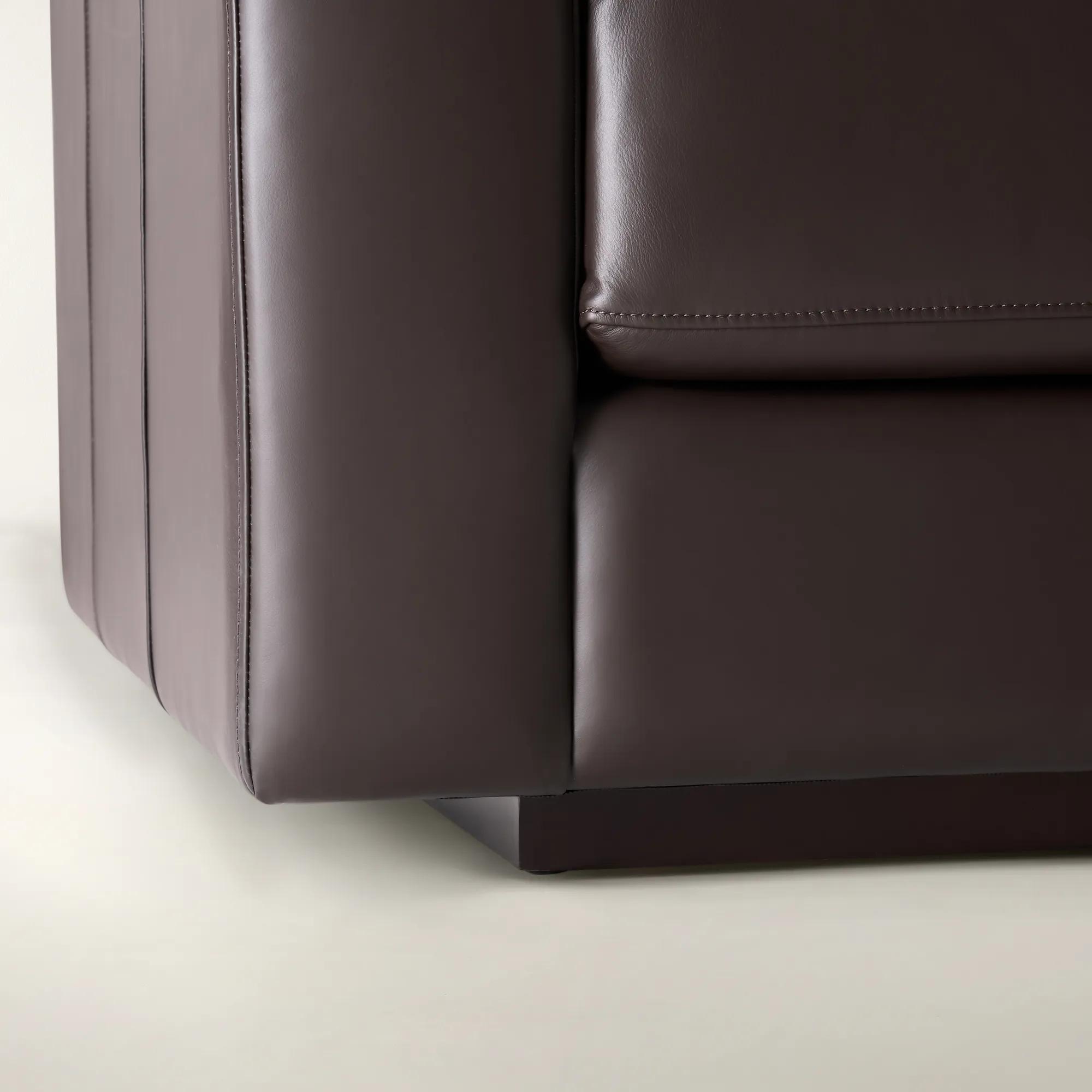 Ariel Brown Leather Sofa