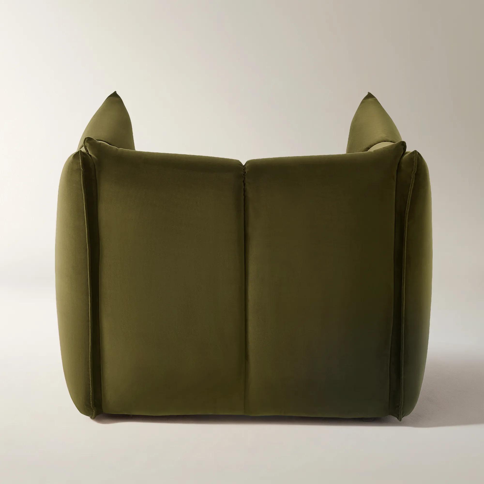Reina Tufted Deep Olive Velvet Swivel Chair