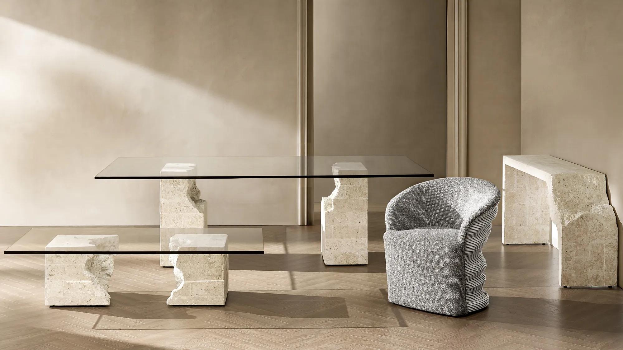Cairo Mactan Stone Console Table ( 63