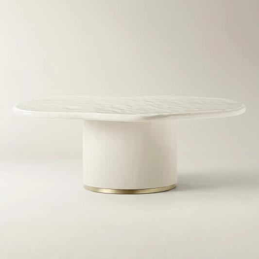 Celia Lacquered Cloud Resin Indoor/Outdoor Dining Table (84")