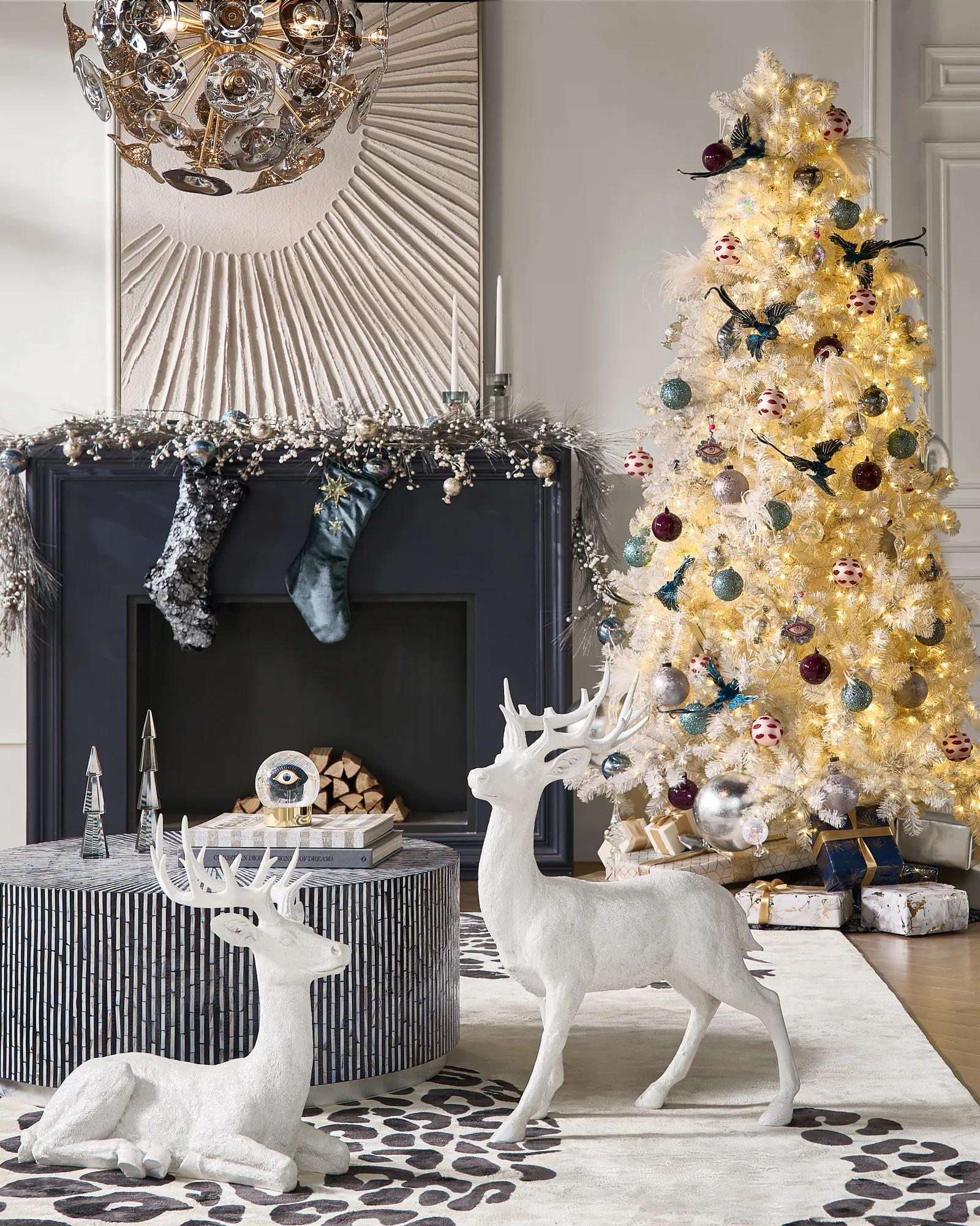 Celeste Metallic Faux Fur Stocking - Graphite