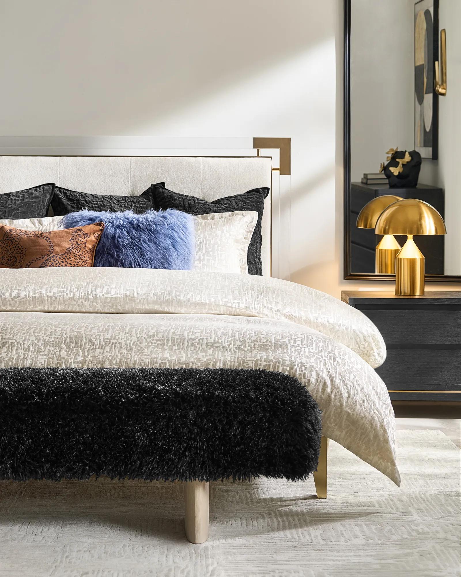 Leopardi Dual Side Pillow 22"- Black/Rust