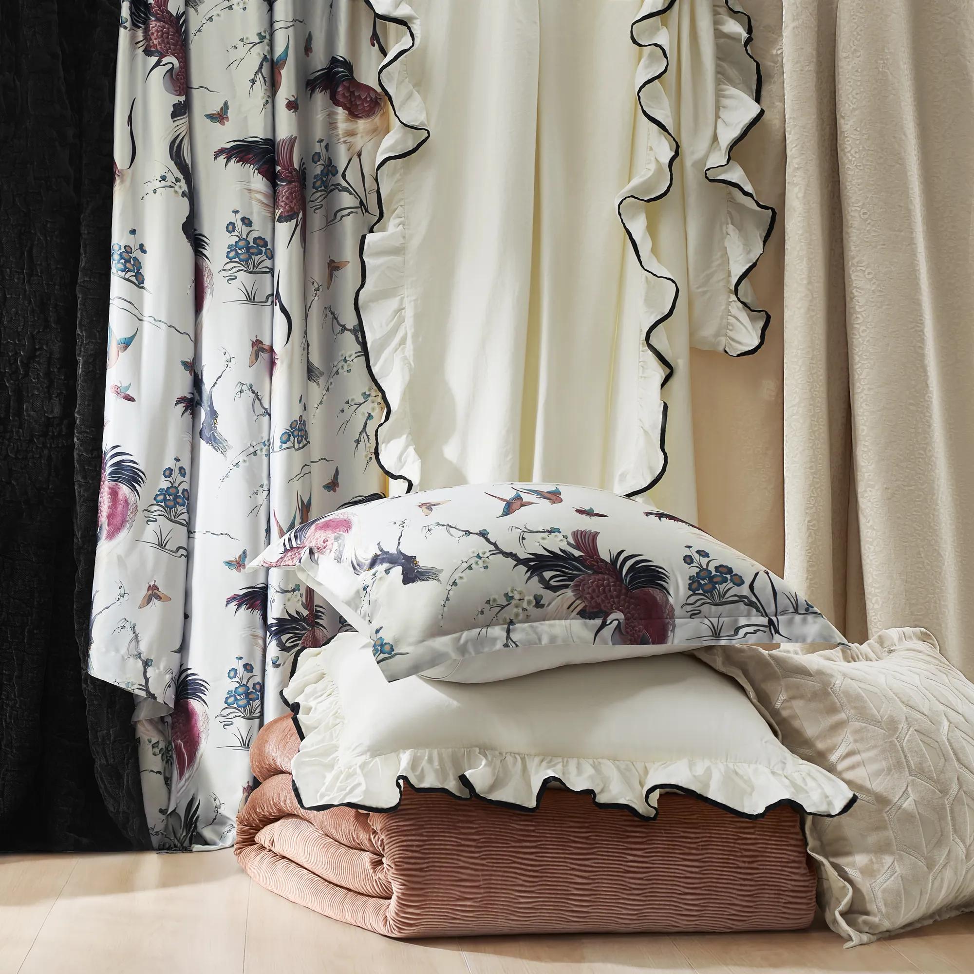 Cielo Cut Velvet Bedding Set - Alabaster