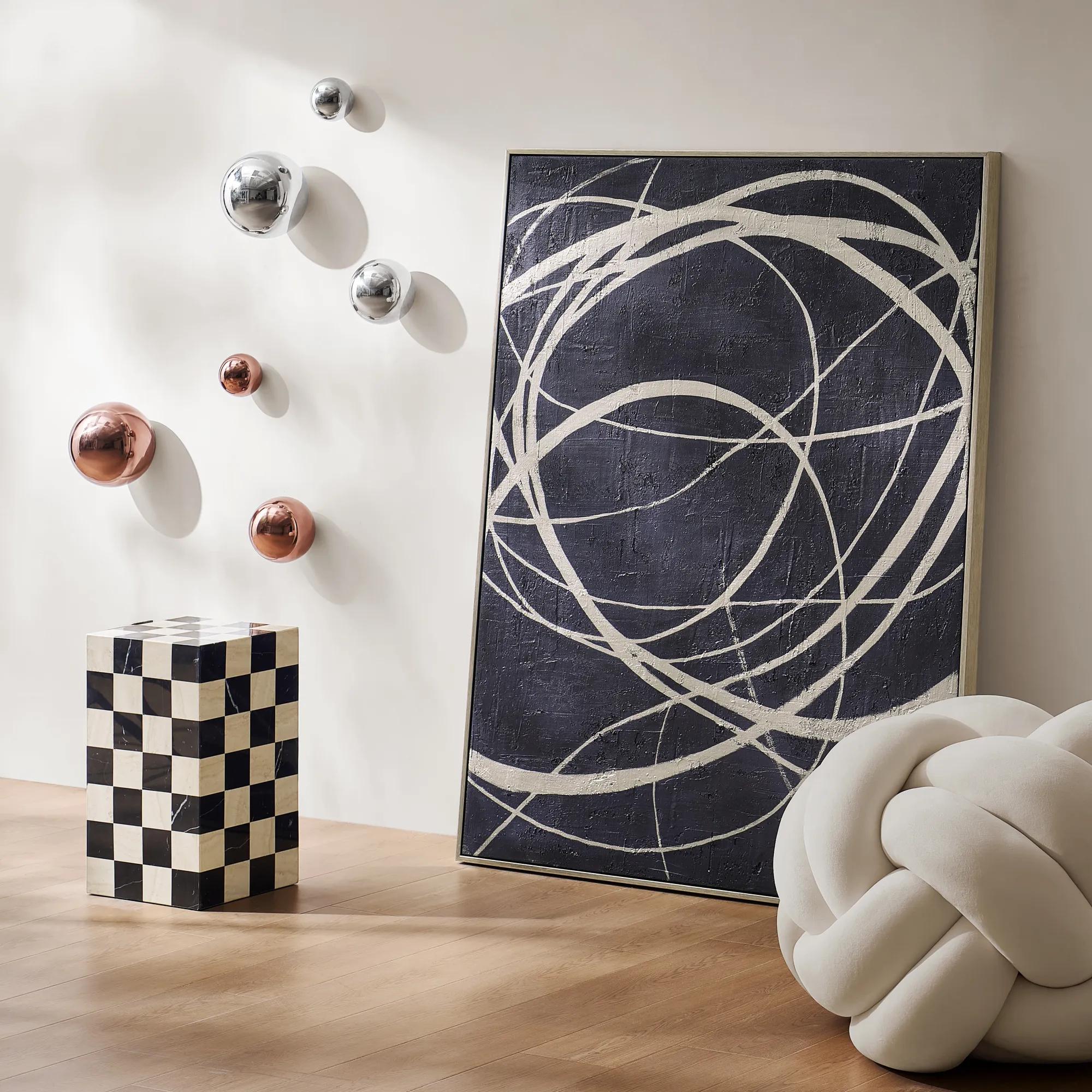 Chrome Spheres Stainless Steel Wall Decor Set of 3
