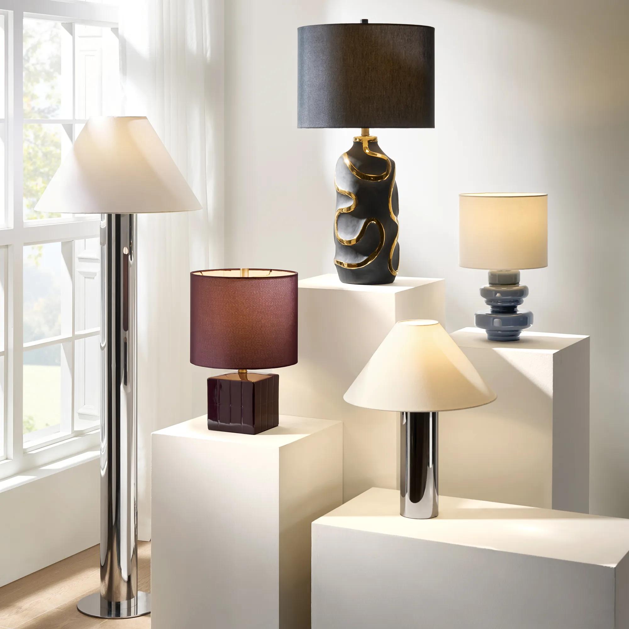 Seraphina Ceramic Table Lamp 32" - Black/Gold