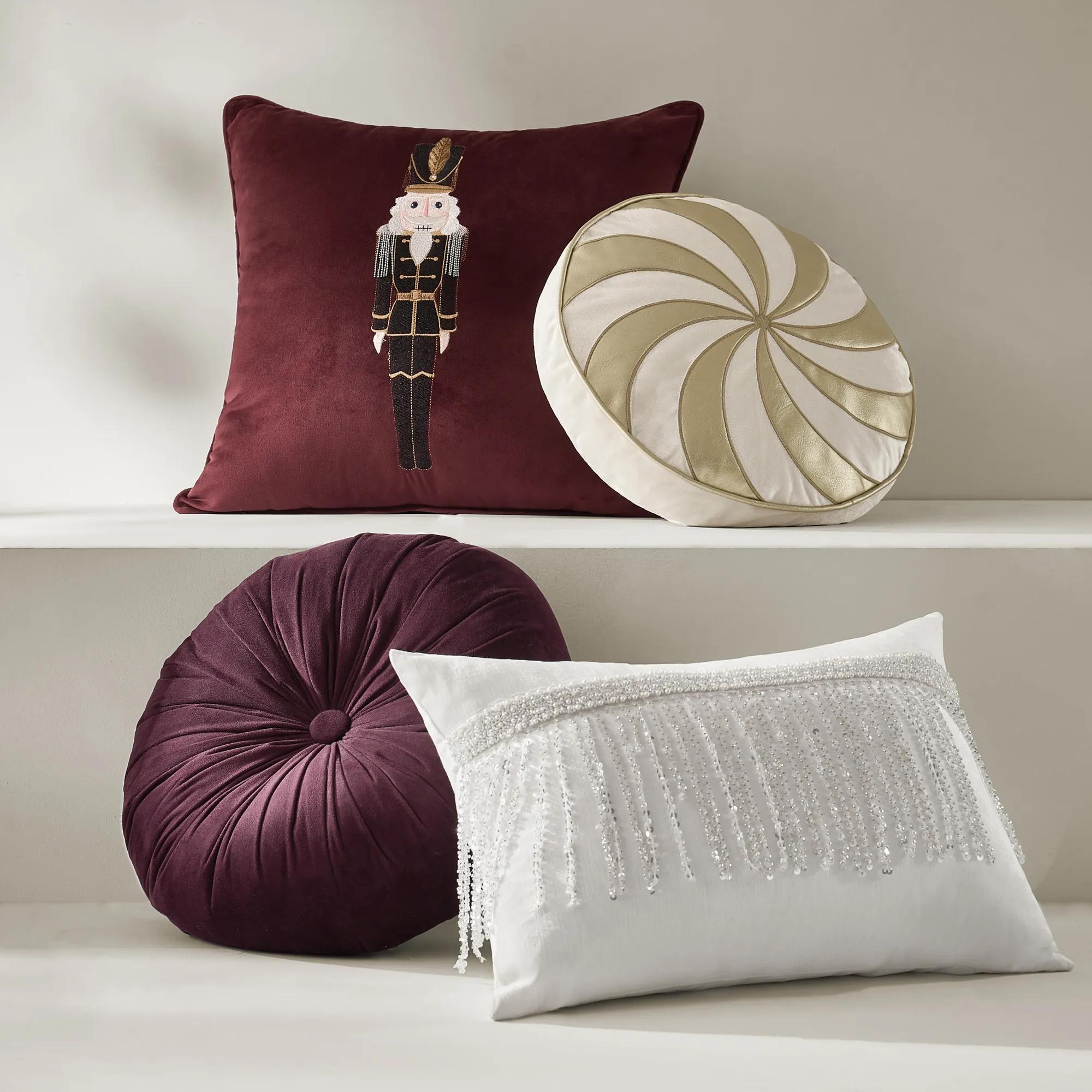 Clea Tufted Round Velvet Pillow 15" - Fig
