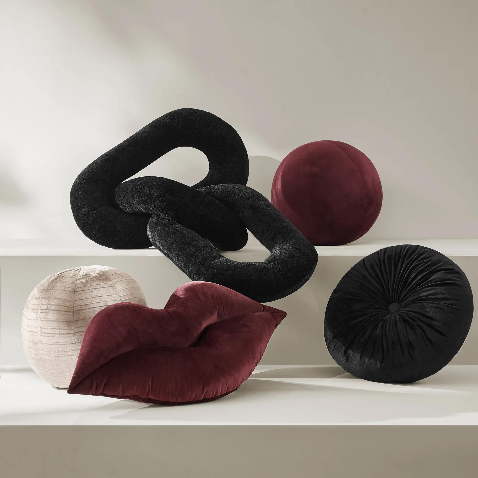 Veda Velvet Ball Pillow 12" - Burgundy