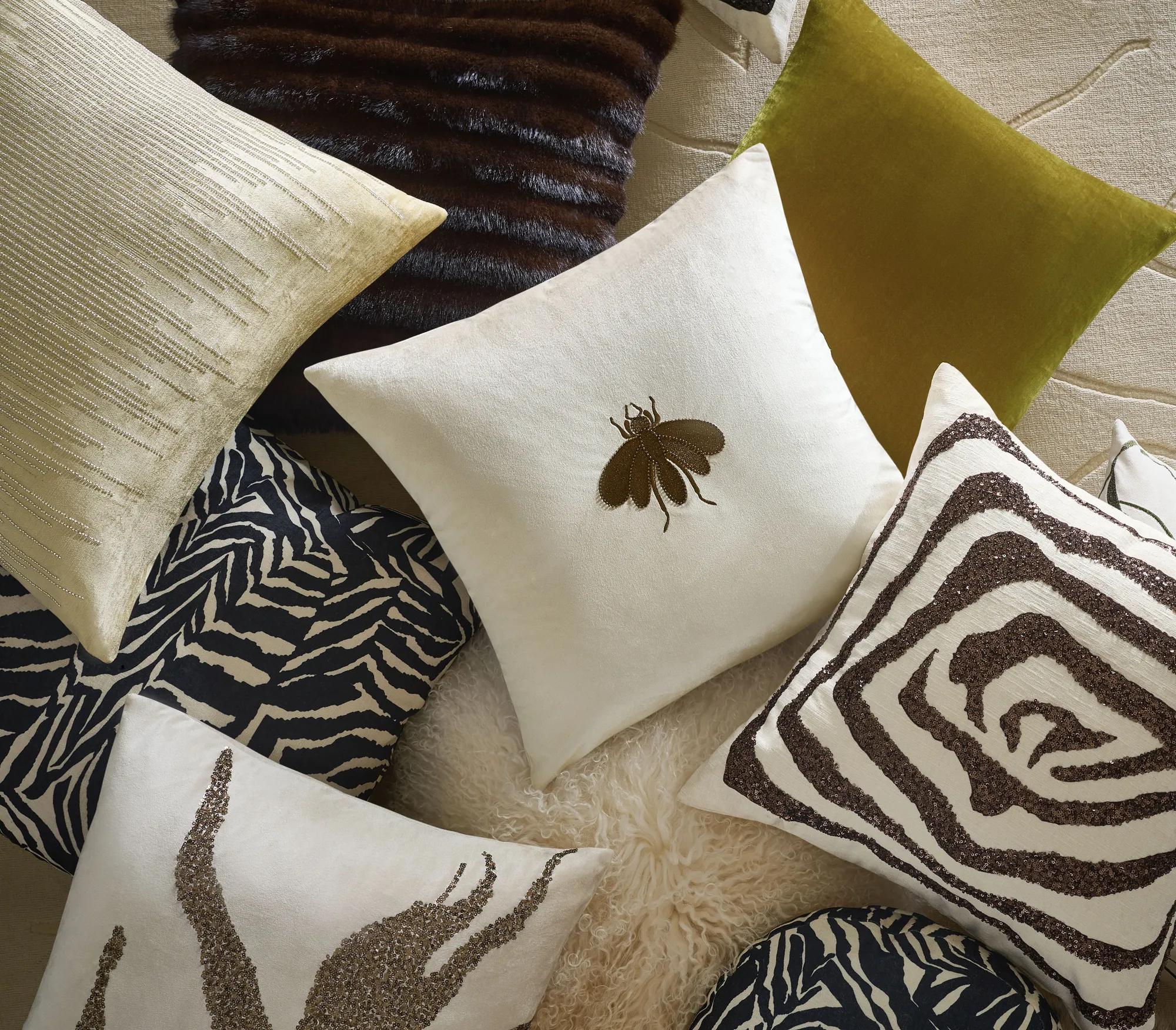 Delia Silky Velvet Pillow 20" - Honey Gold