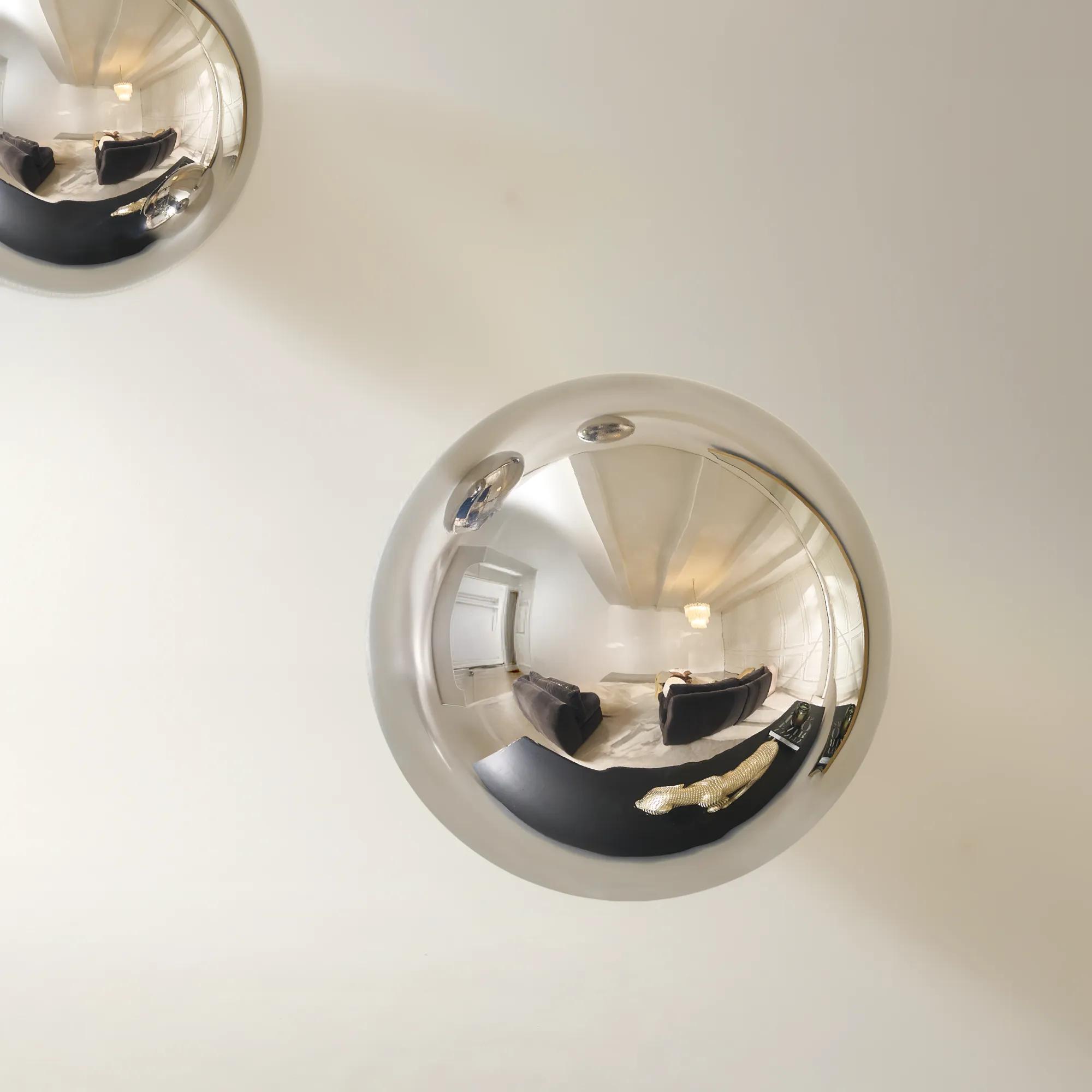 Chrome Wall Spheres - Set of 3