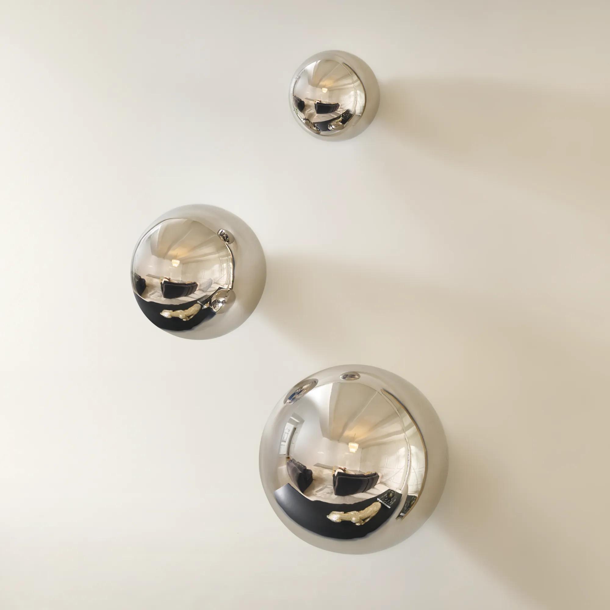 Chrome Wall Spheres - Set of 3