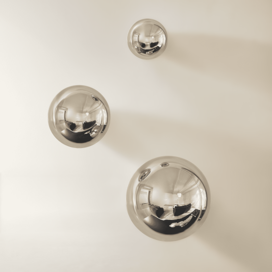 Chrome Spheres Stainless Steel Wall Decor Set of 3