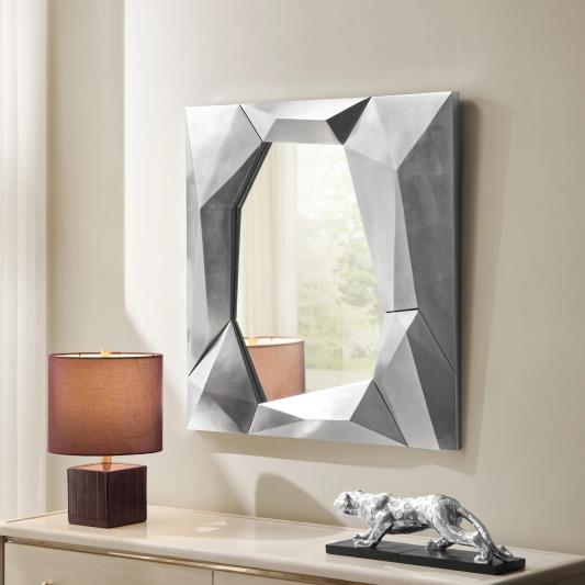 Aeris Wall Mirror - Satin Silver