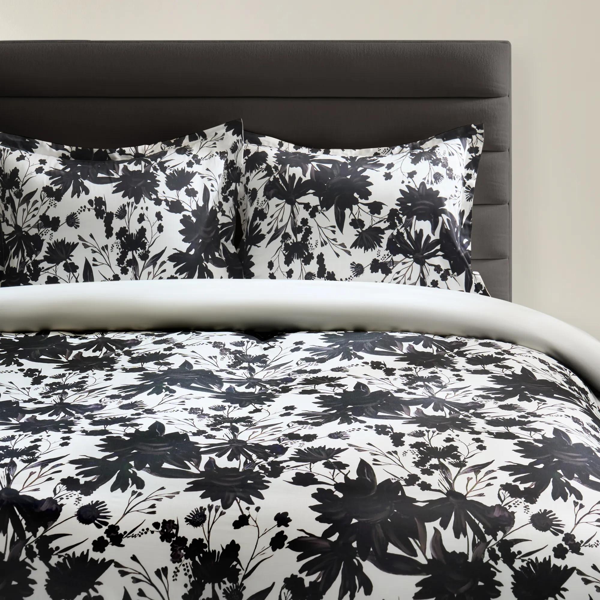 Flora Bedding Set - Black/White