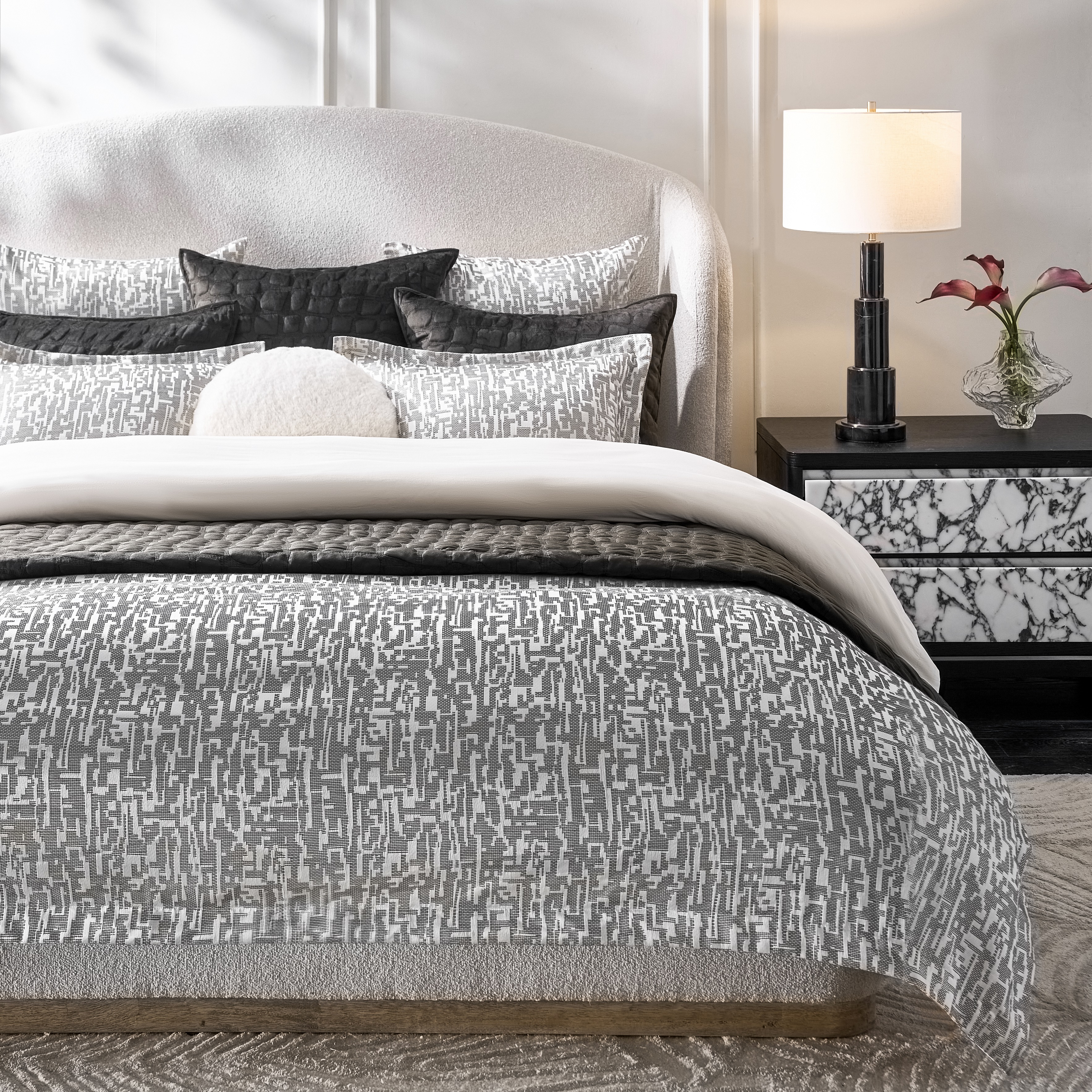 Adair Marble Table Lamp - Black