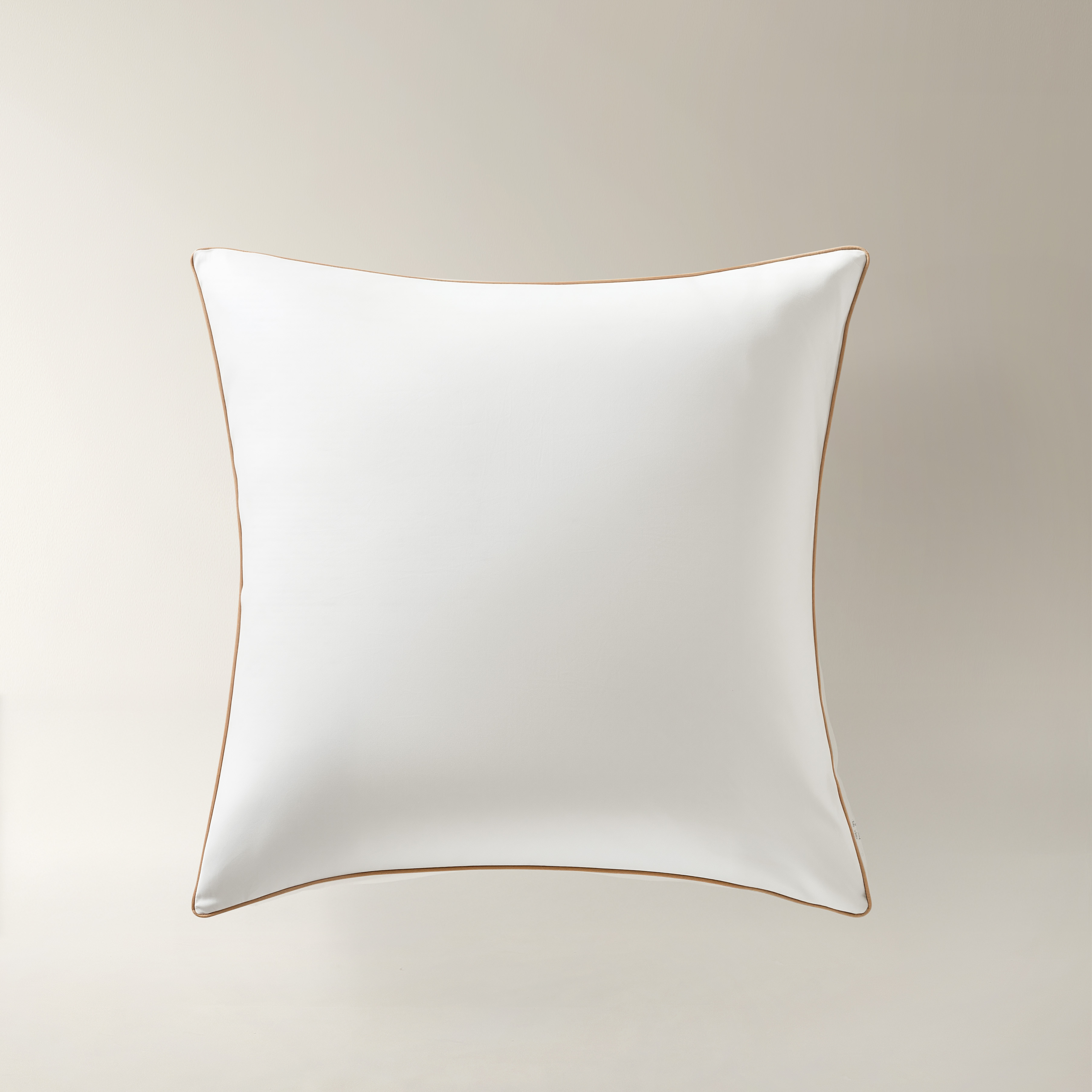 Sarla Contrast Cotton Percale Bedding Set - White/Tan