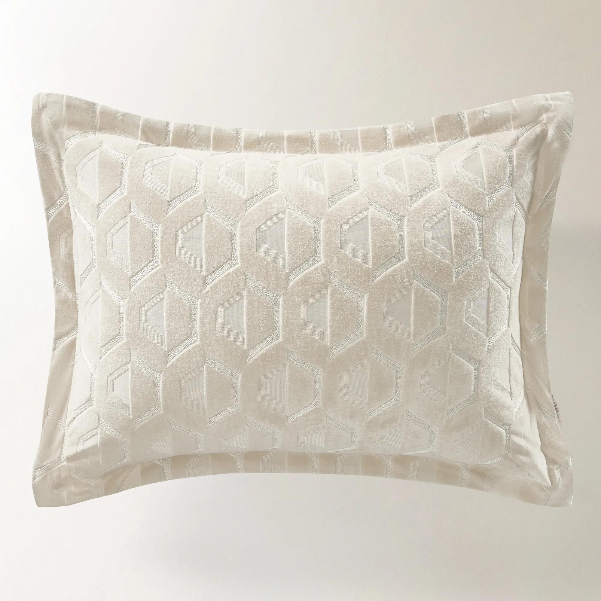 Cielo Cut Velvet Bedding Set - Alabaster