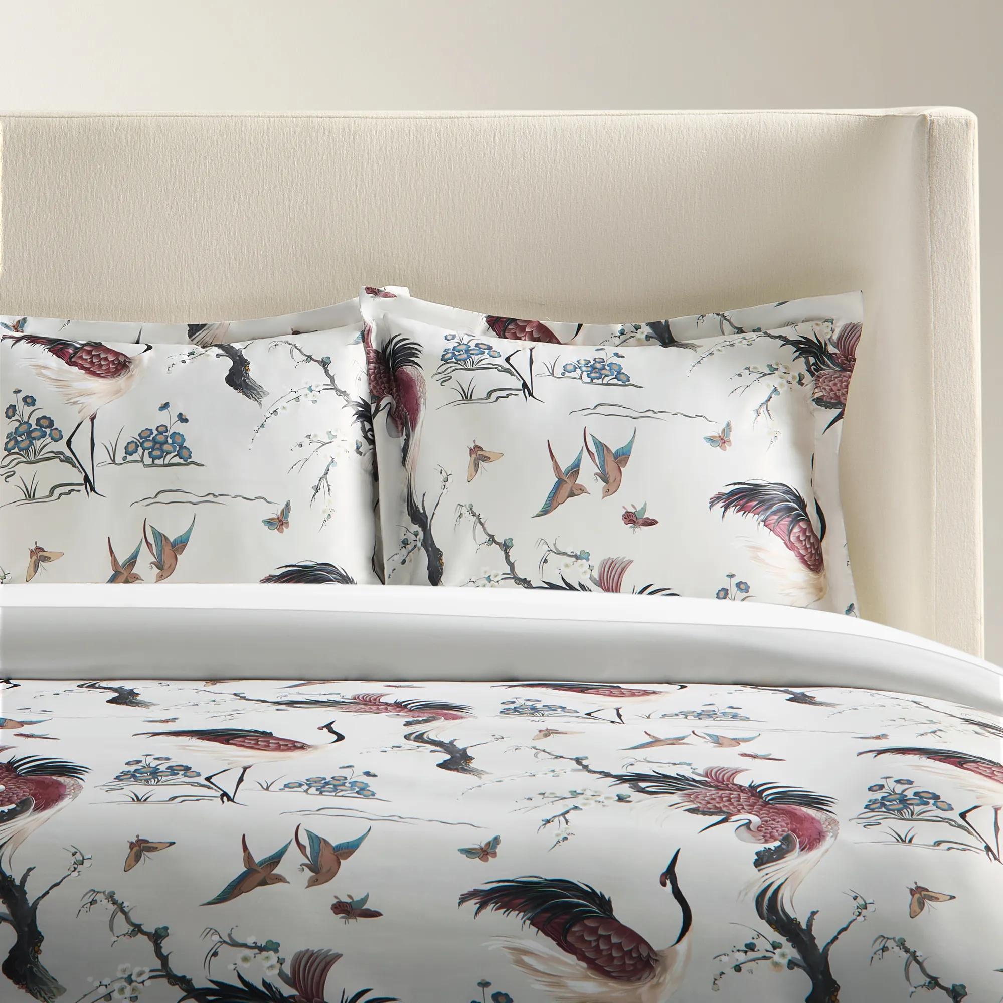 Cora Crane Satin Bedding Set - Multi