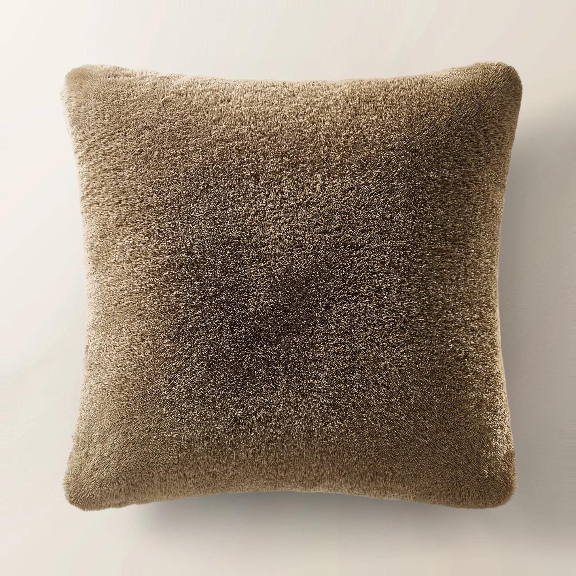 Shay Faux Fur Pillow 22" - Rich Mocha