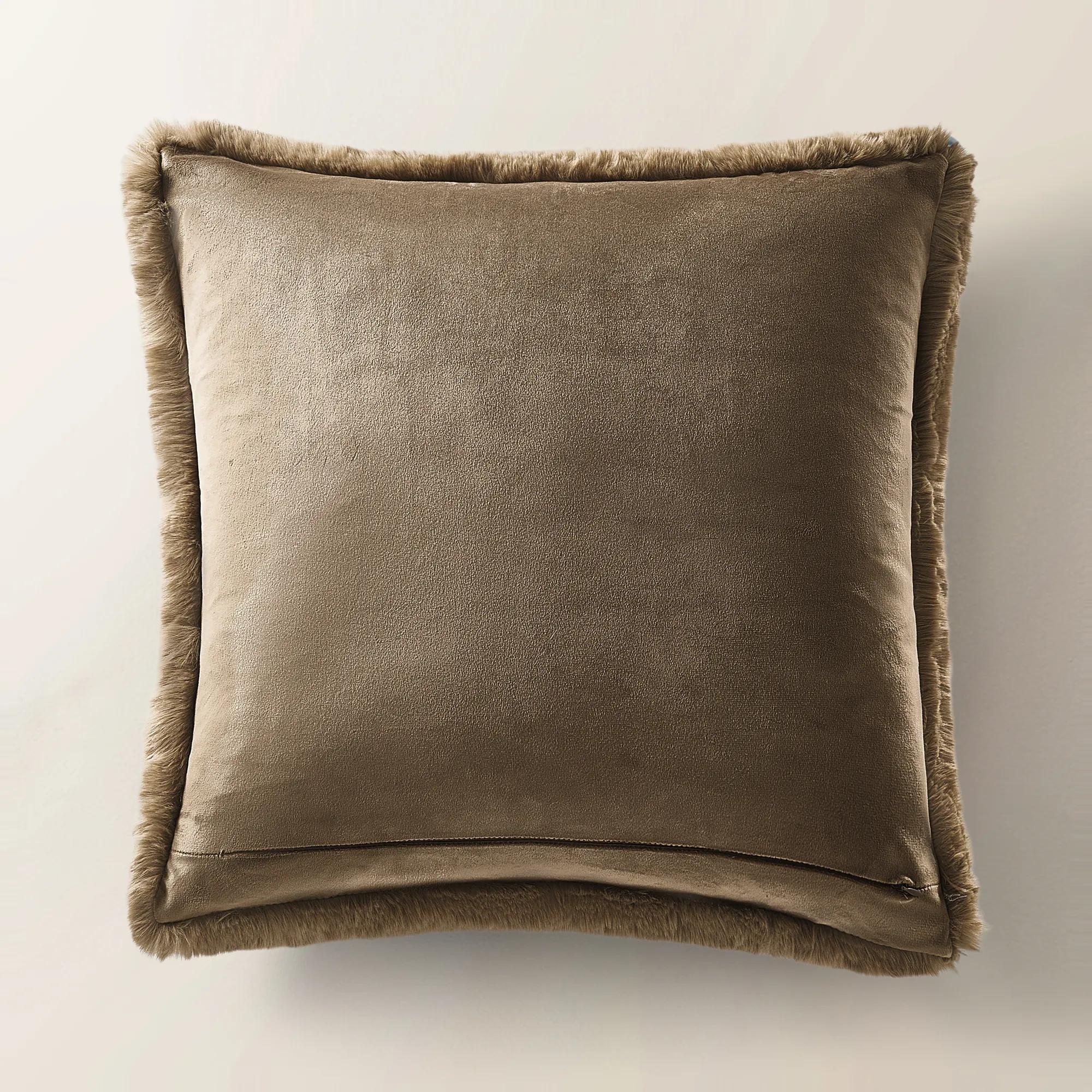 Shay Faux Fur Pillow 22" - Rich Mocha