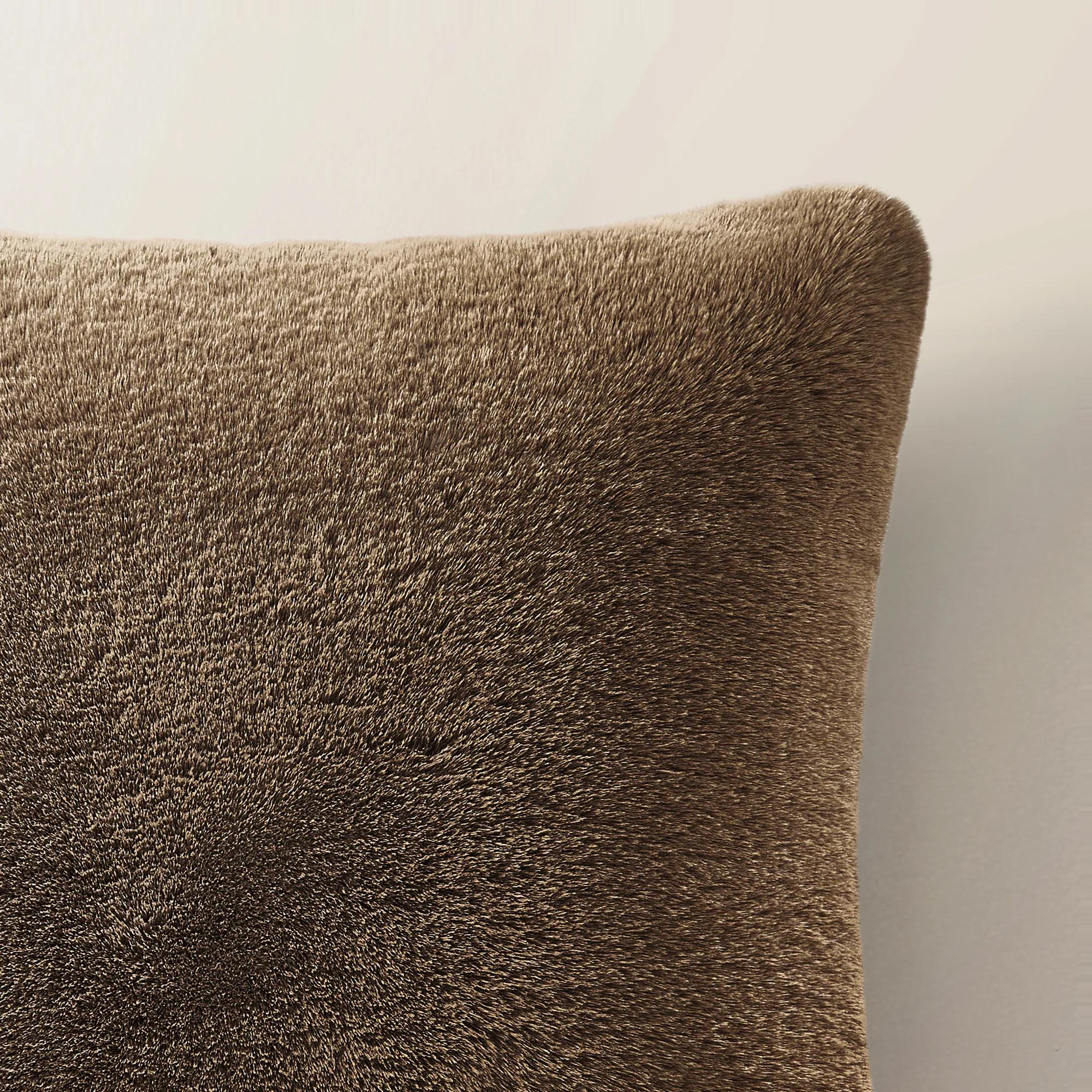 Shay Faux Fur Pillow 22" - Rich Mocha