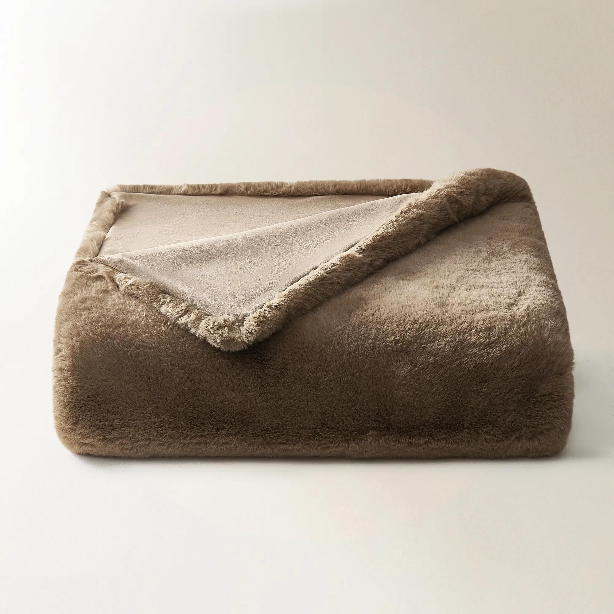 Shay Faux Fur Throw 50" X 60" - Rich Mocha