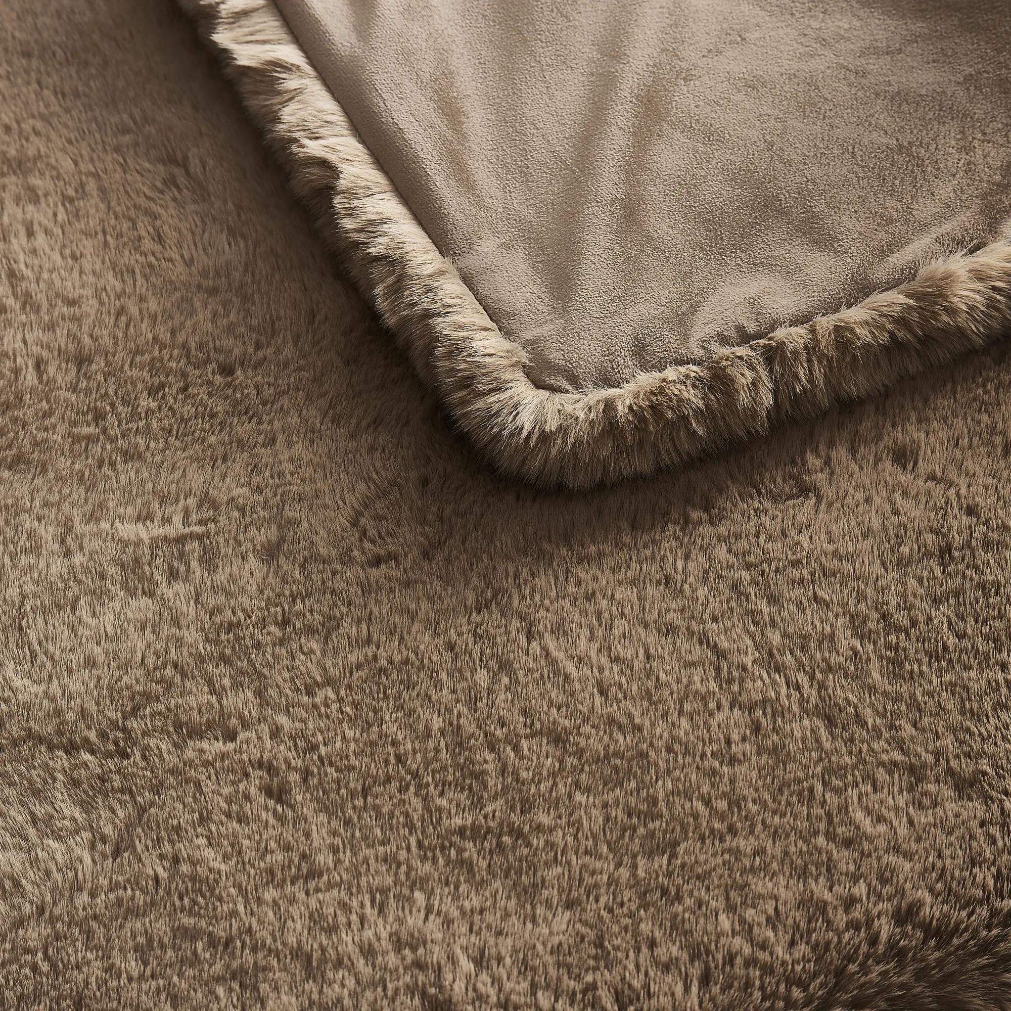 Shay Faux Fur Throw 50" X 60" - Rich Mocha