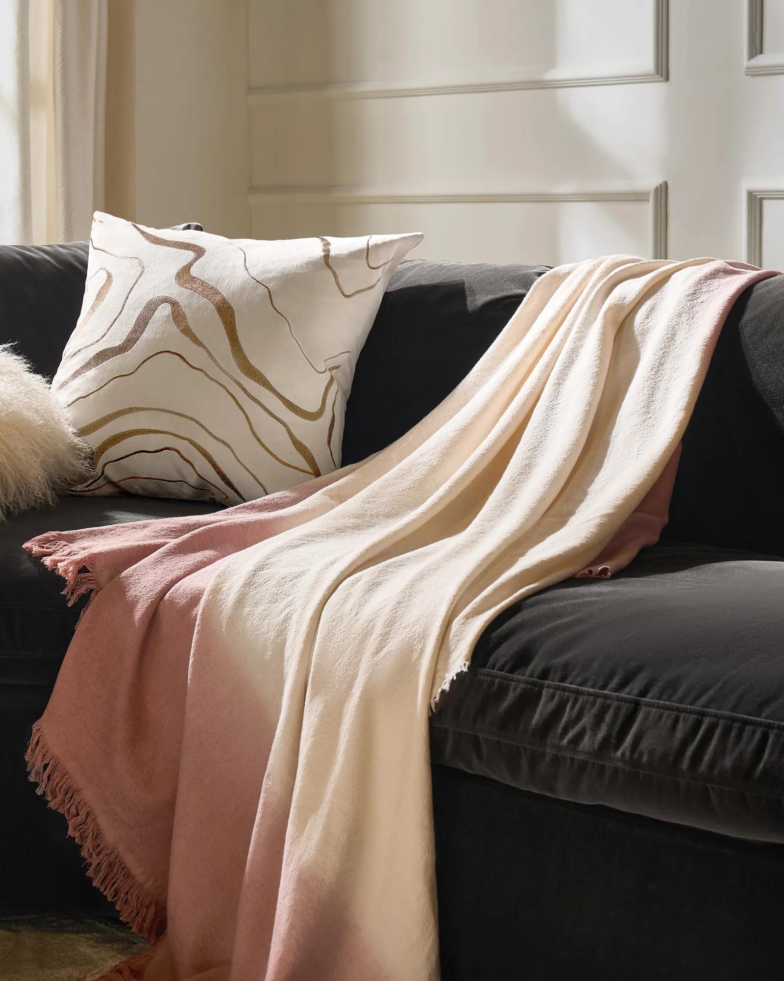 Mira Cotton Dip Dyed  50" x 60" - Mocha Rose