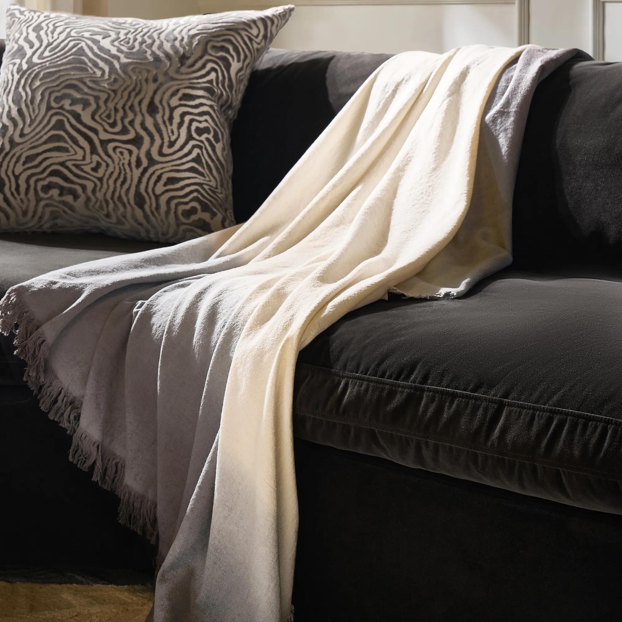 Mira Cotton Dip Dyed Throw 50" x 60" - Smoke