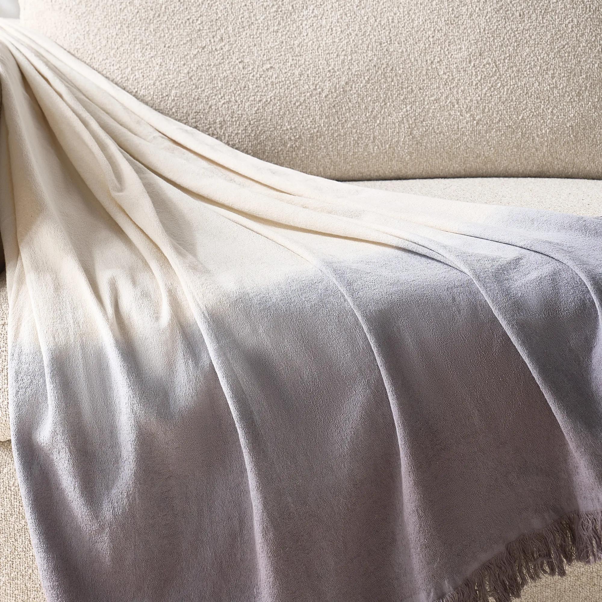 Mira Cotton Dip Dyed Throw 50" x 60" - Smoke