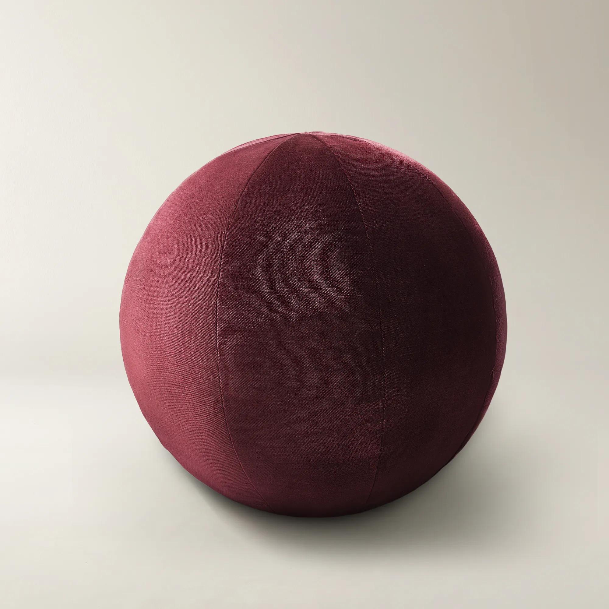 Veda Velvet Ball Pillow 12" - Burgundy
