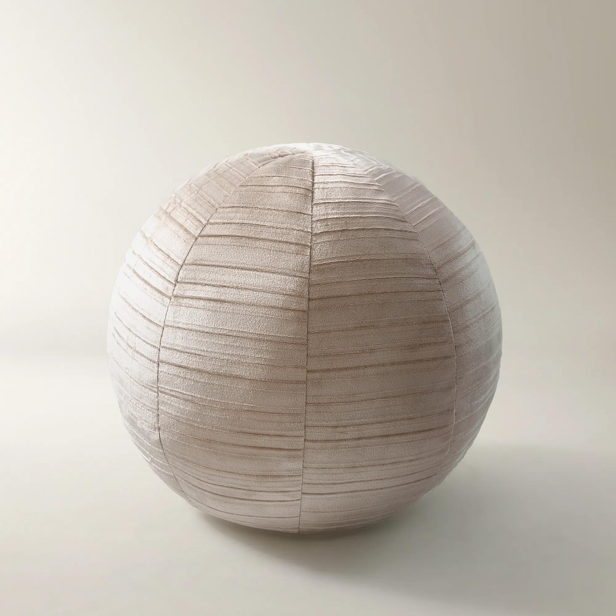 Lark Texture Velvet Ball Pillow 12" - Taupe