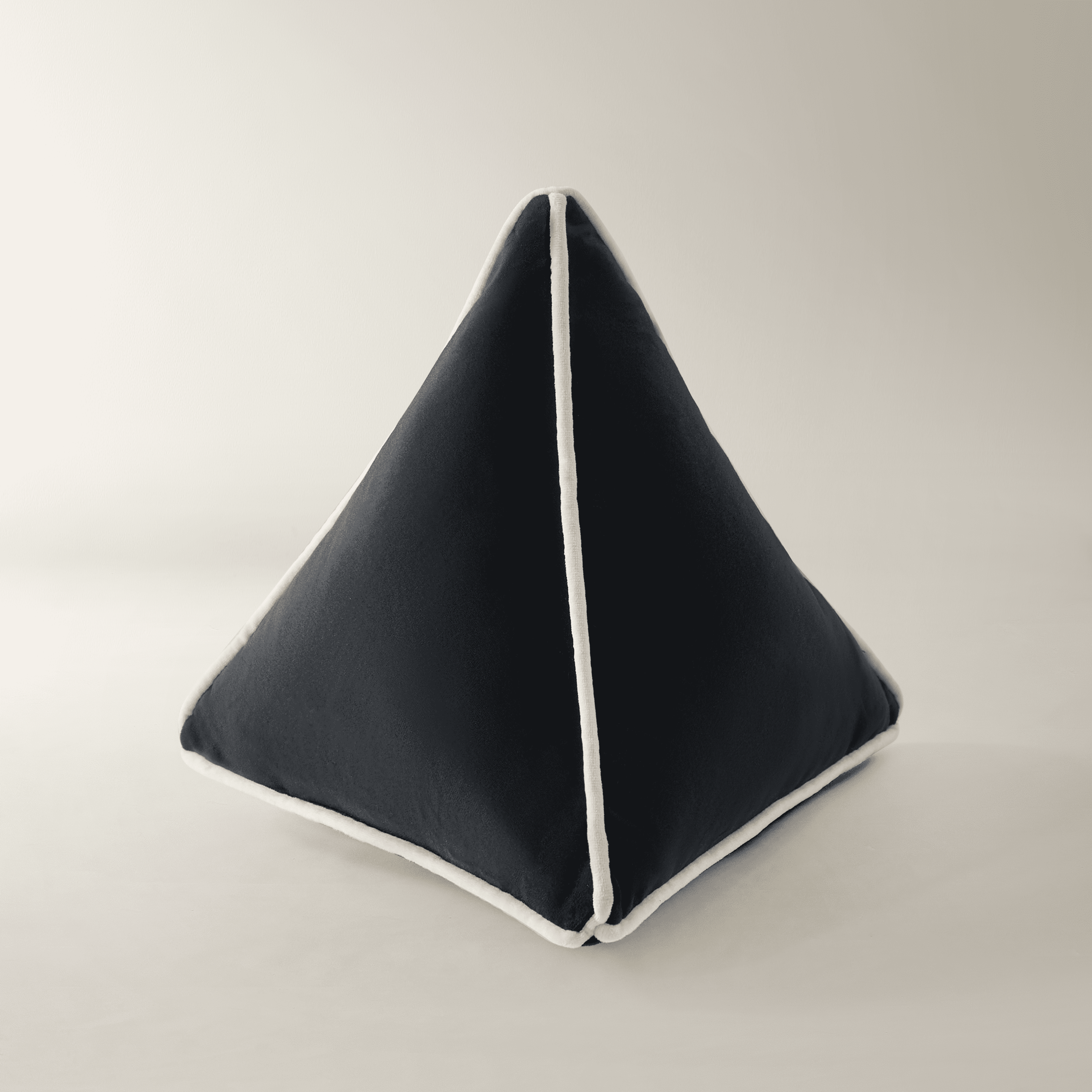 Trist Velvet Triangle Pillow 13" - Black/White