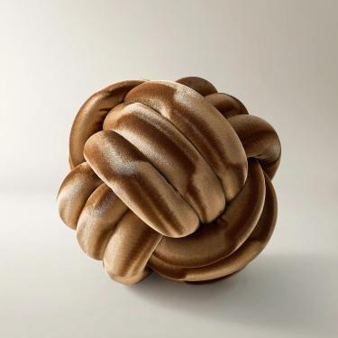 Neva Velvet Knot Pillow 11.75" - Bronze
