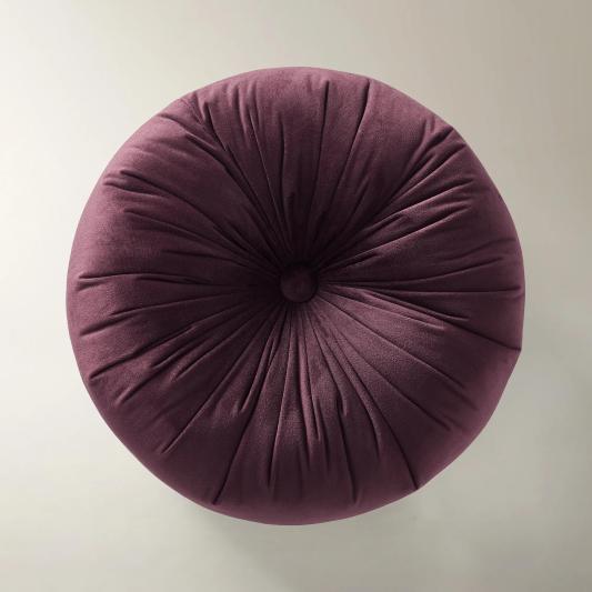 Clea Tufted Round Velvet Pillow 15" - Fig