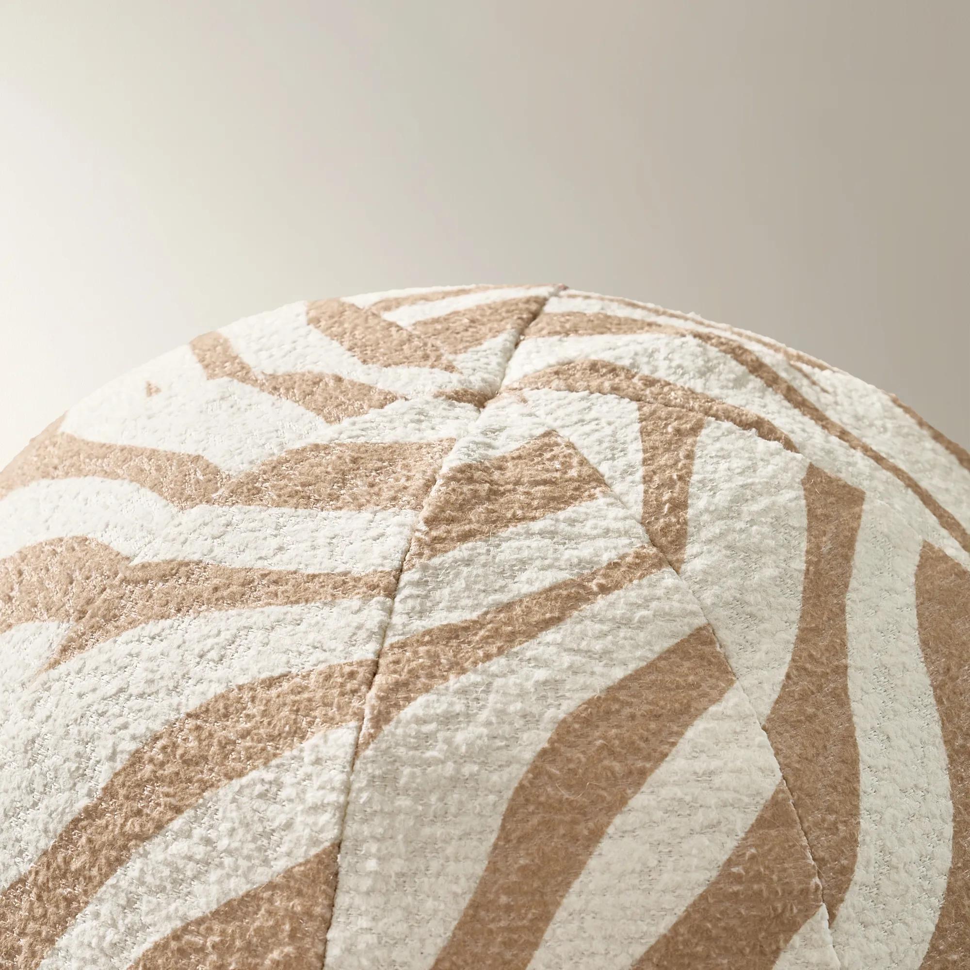 Safar Outdoor Ball Pillow 12" - Ivory / Tan