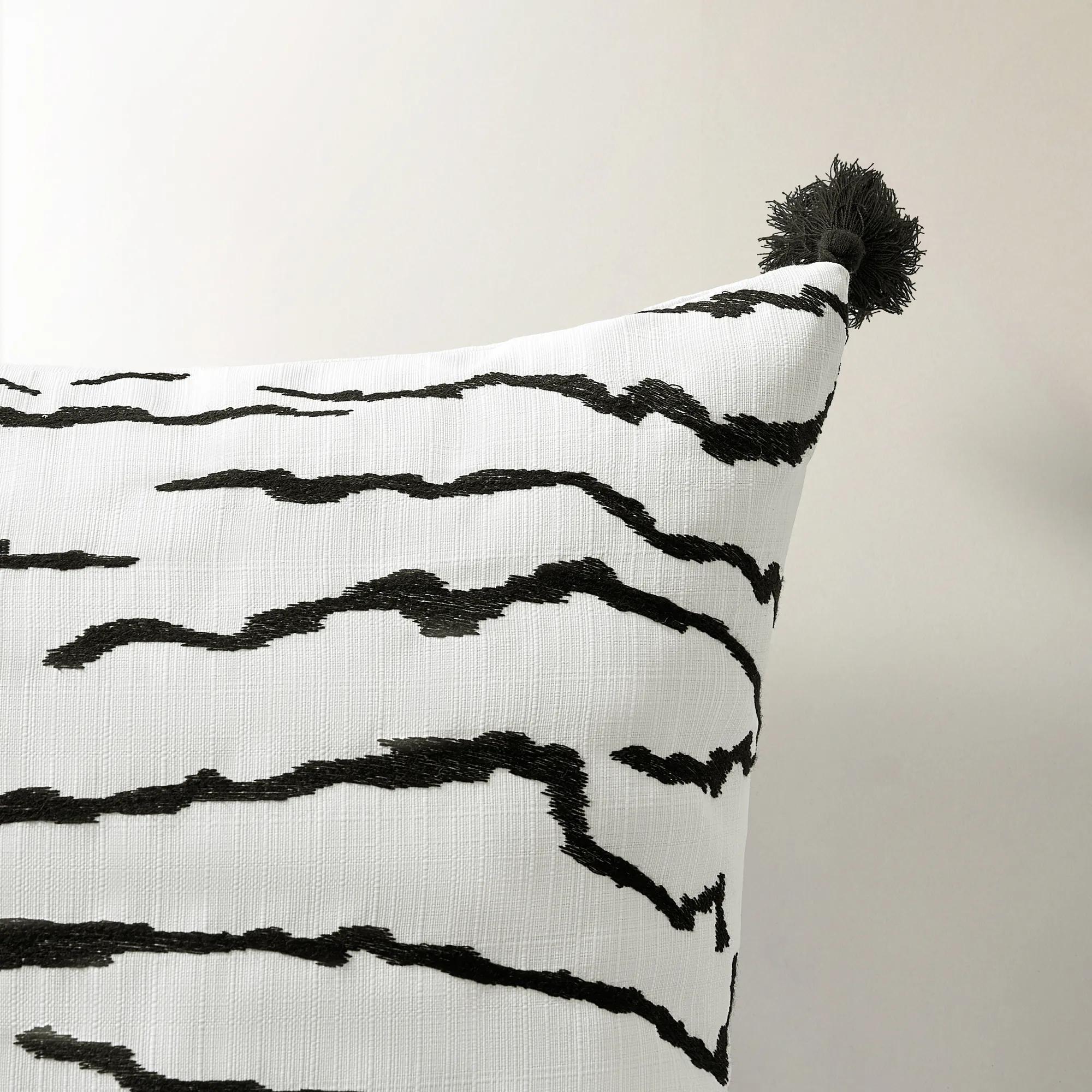 Verve Outdoor Tassel Pillow 20" - Black