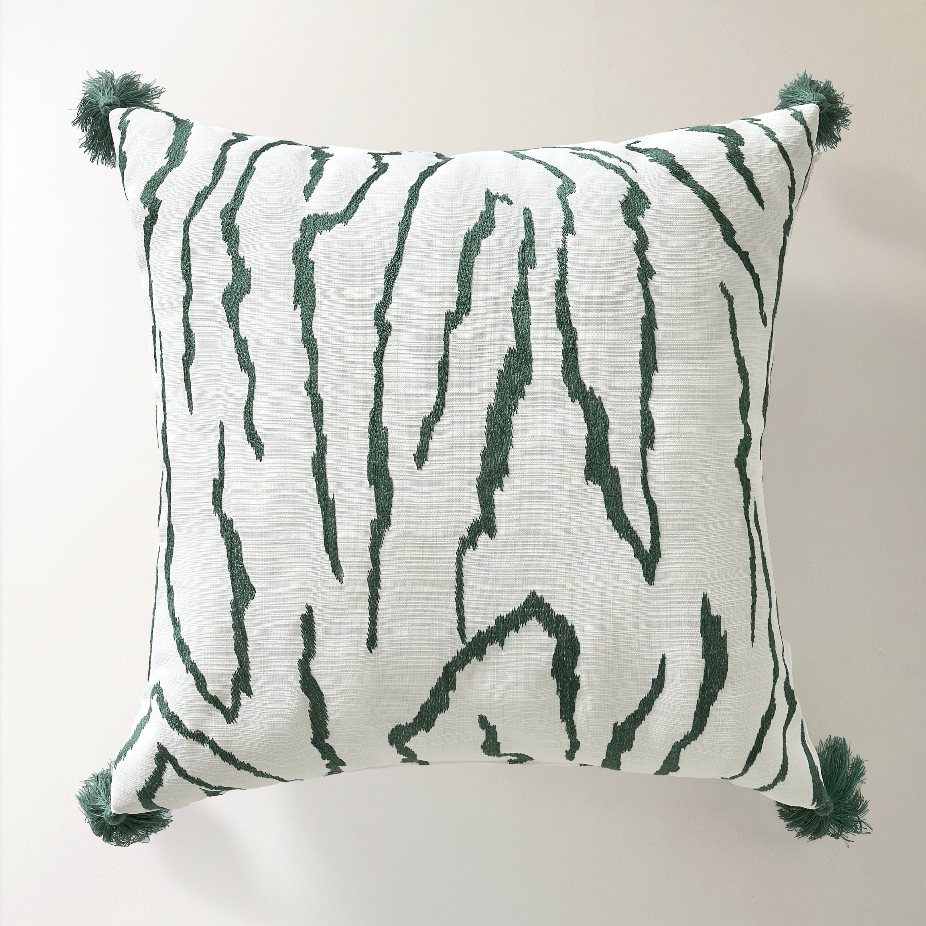 Verve Outdoor Tassel Pillow 20" - Green