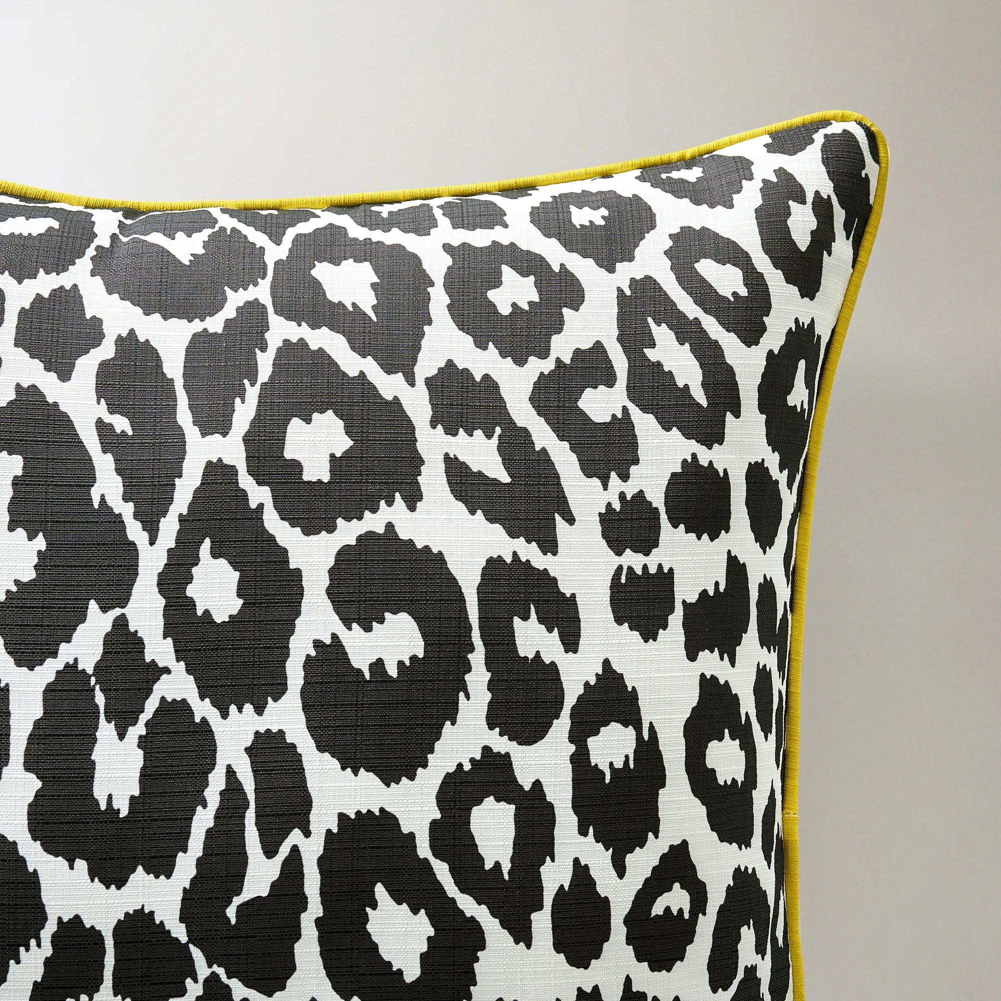 Leopard Pop Trim Outdoor Pillow 20"