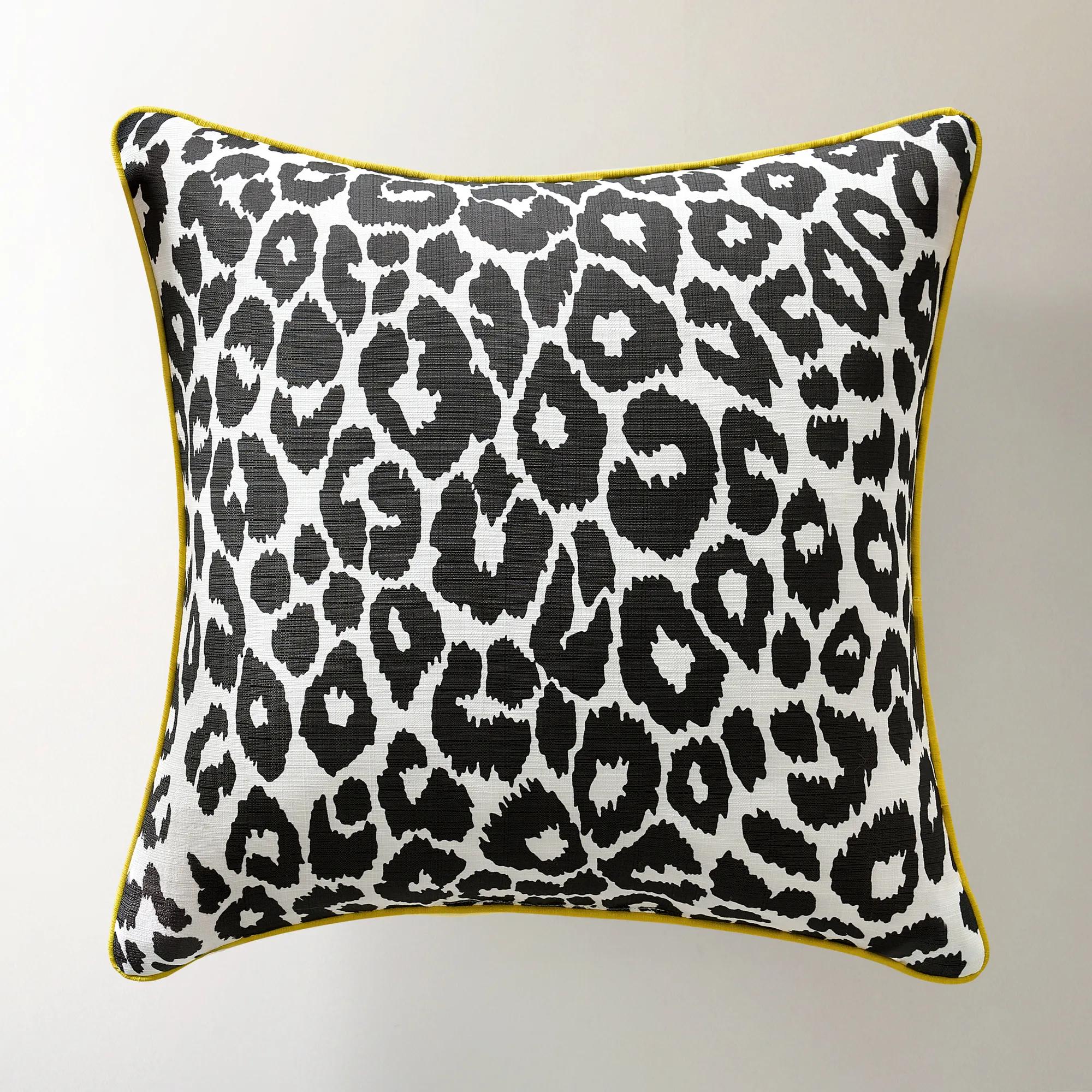 Leopard Pop Trim Outdoor Pillow 20"