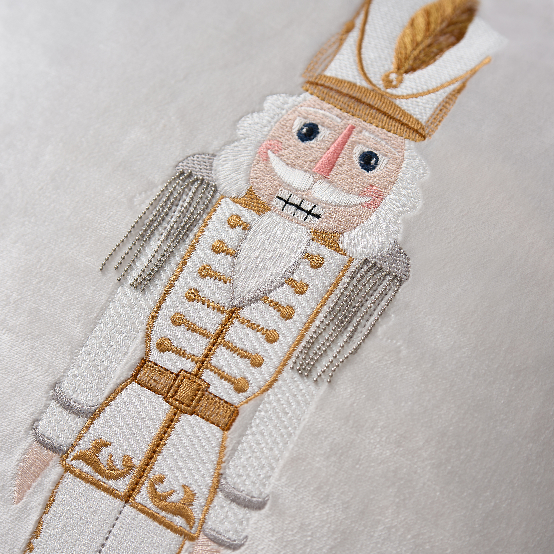Nutcracker Holiday Pillow  20" - Pearl