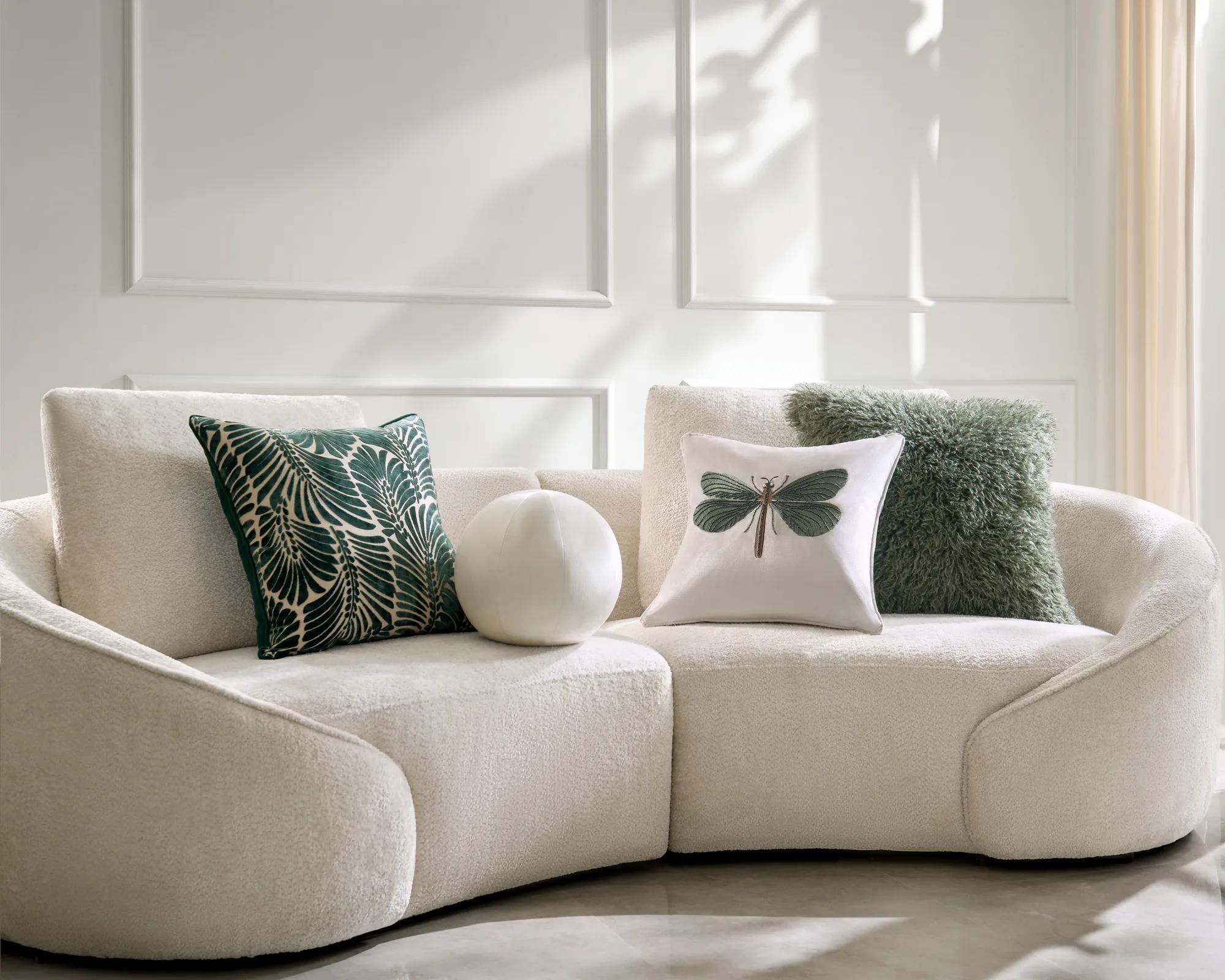 Velvet Ball Pillow 12" - Ivory