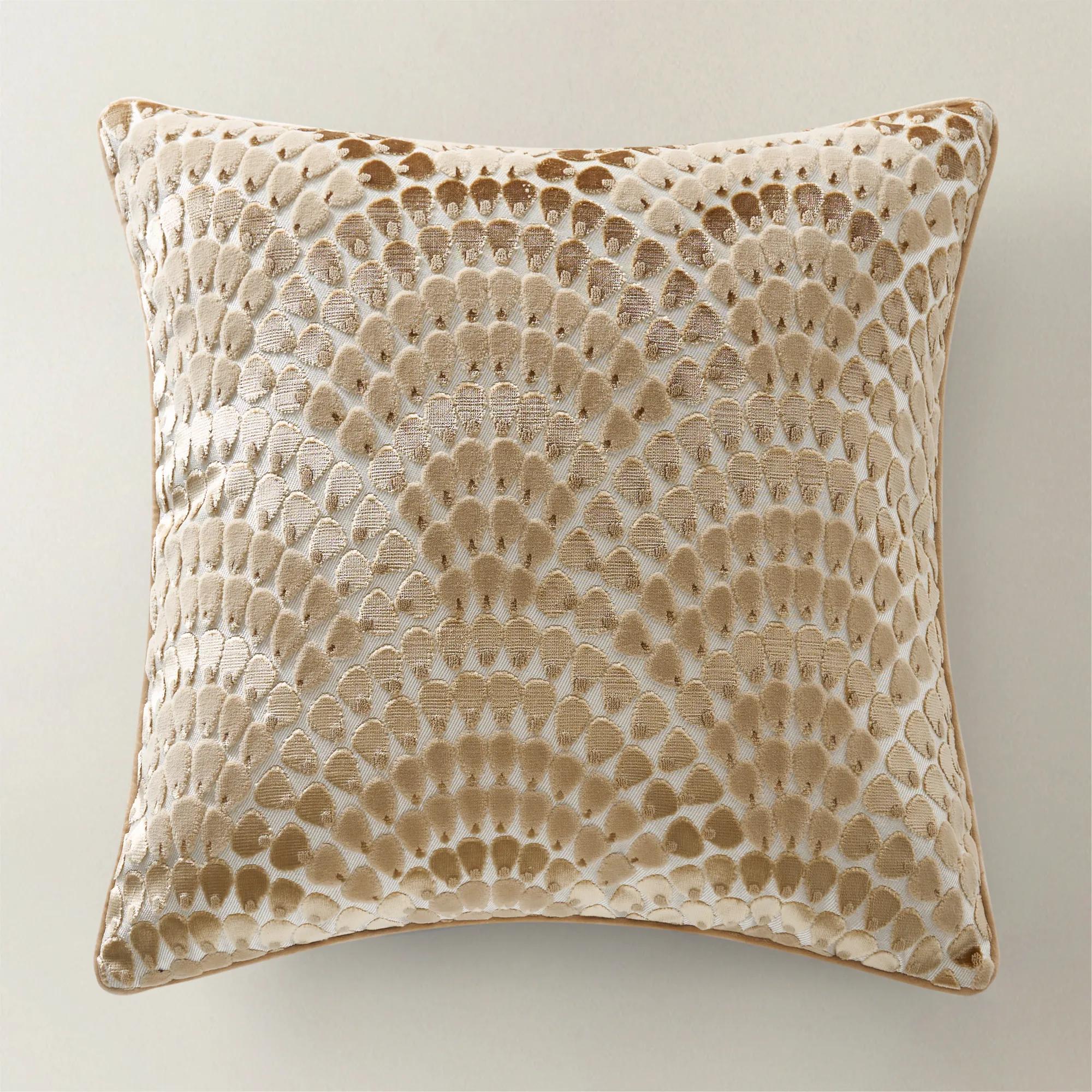Déco Velvet Fan Pillow 22" - Gold/Blush